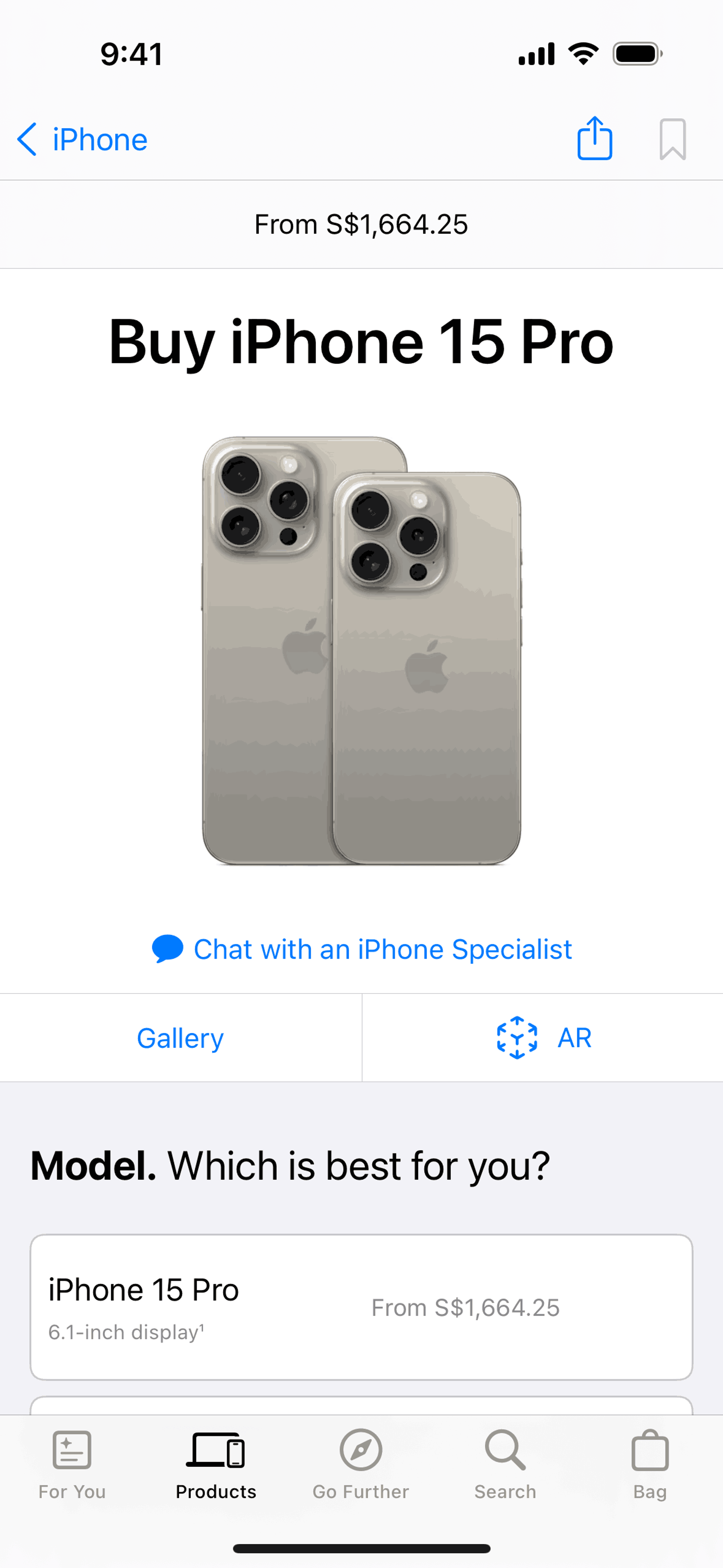 Apple Store iOS Shopping interface screenshot 2
