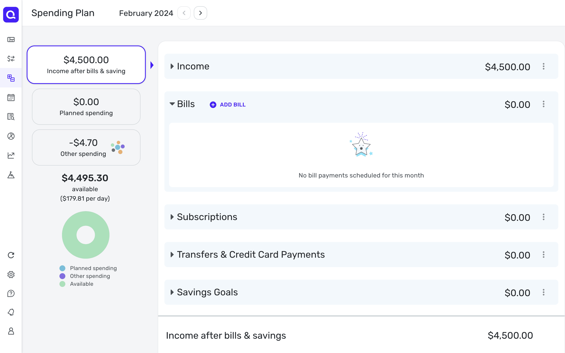 Quicken Web Finance interface screenshot 14