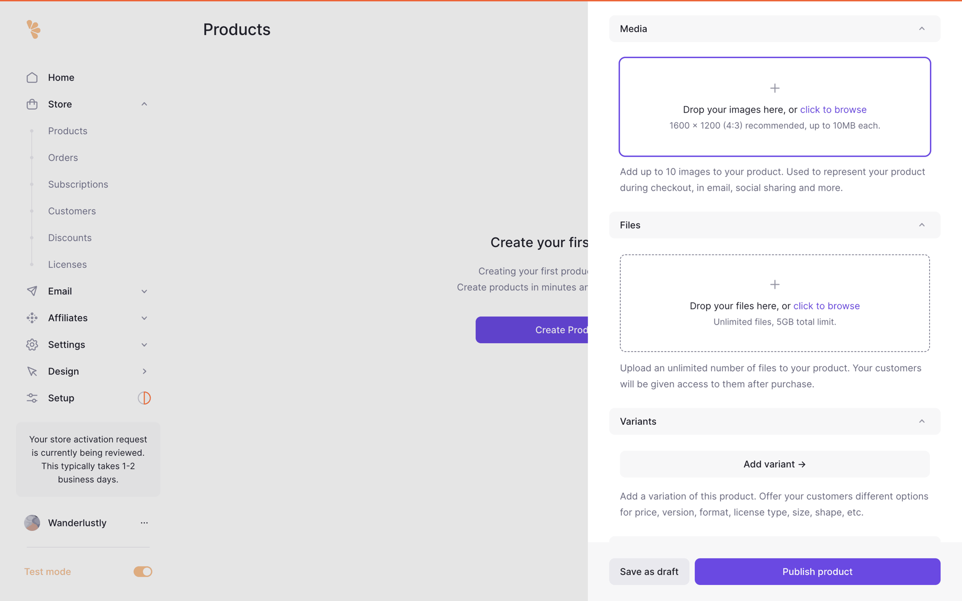 Lemon Squeezy Web Business interface screenshot 11