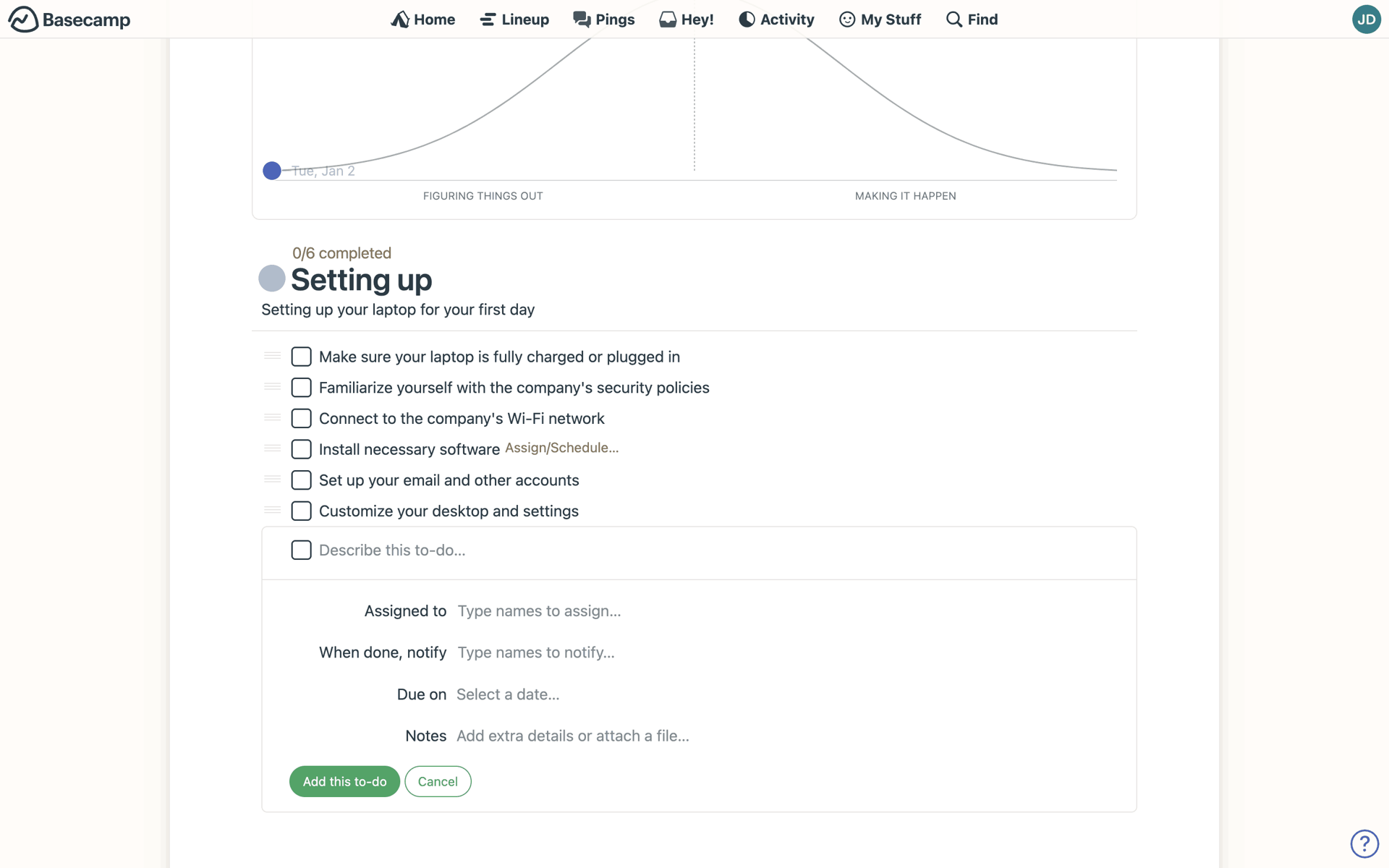 Basecamp Web Business interface screenshot 10