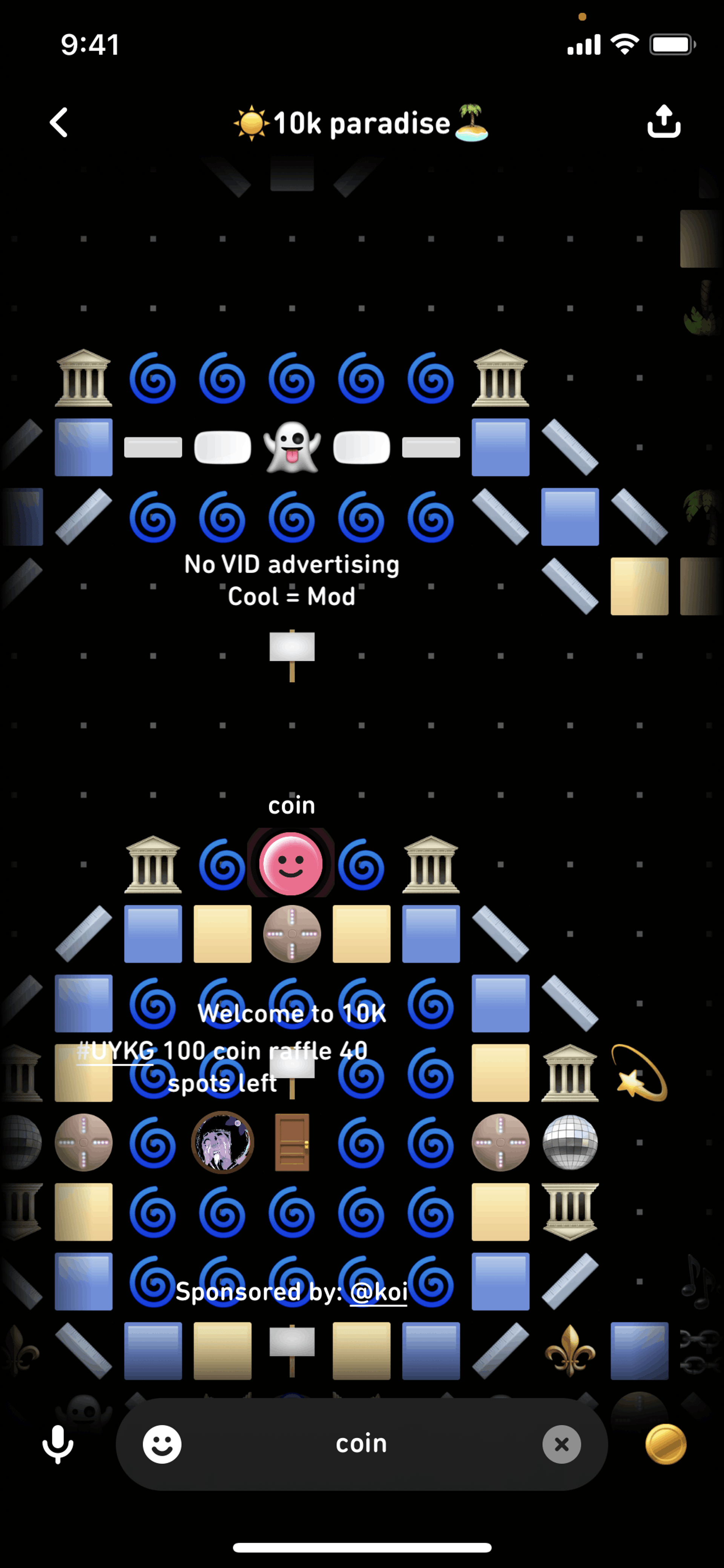 Dropping a coin on Sonar (ios) screen 2