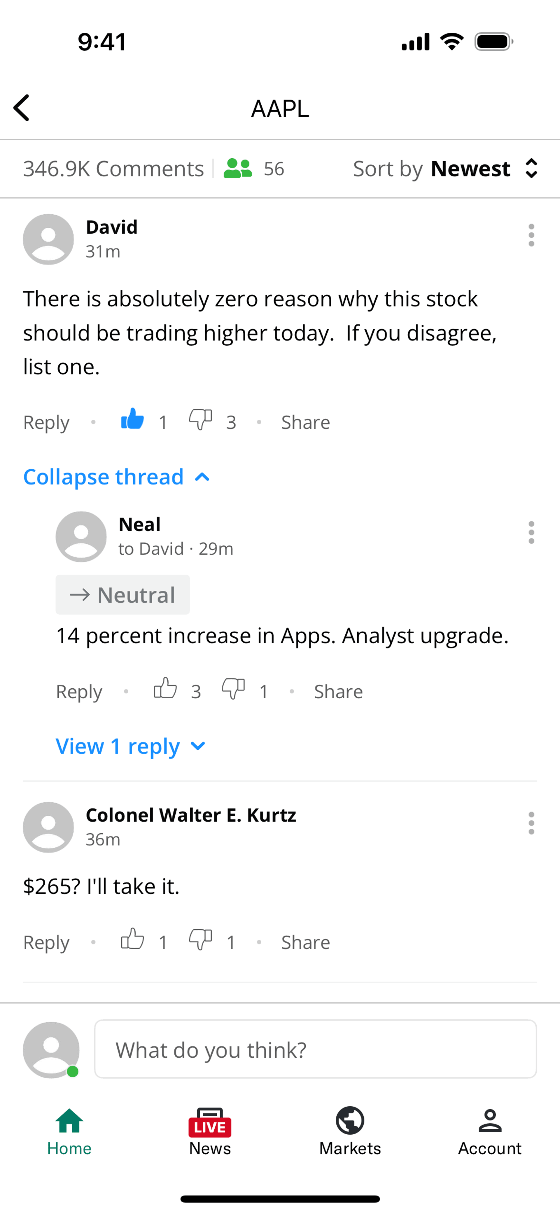 Yahoo Finance iOS Finance interface screenshot 11