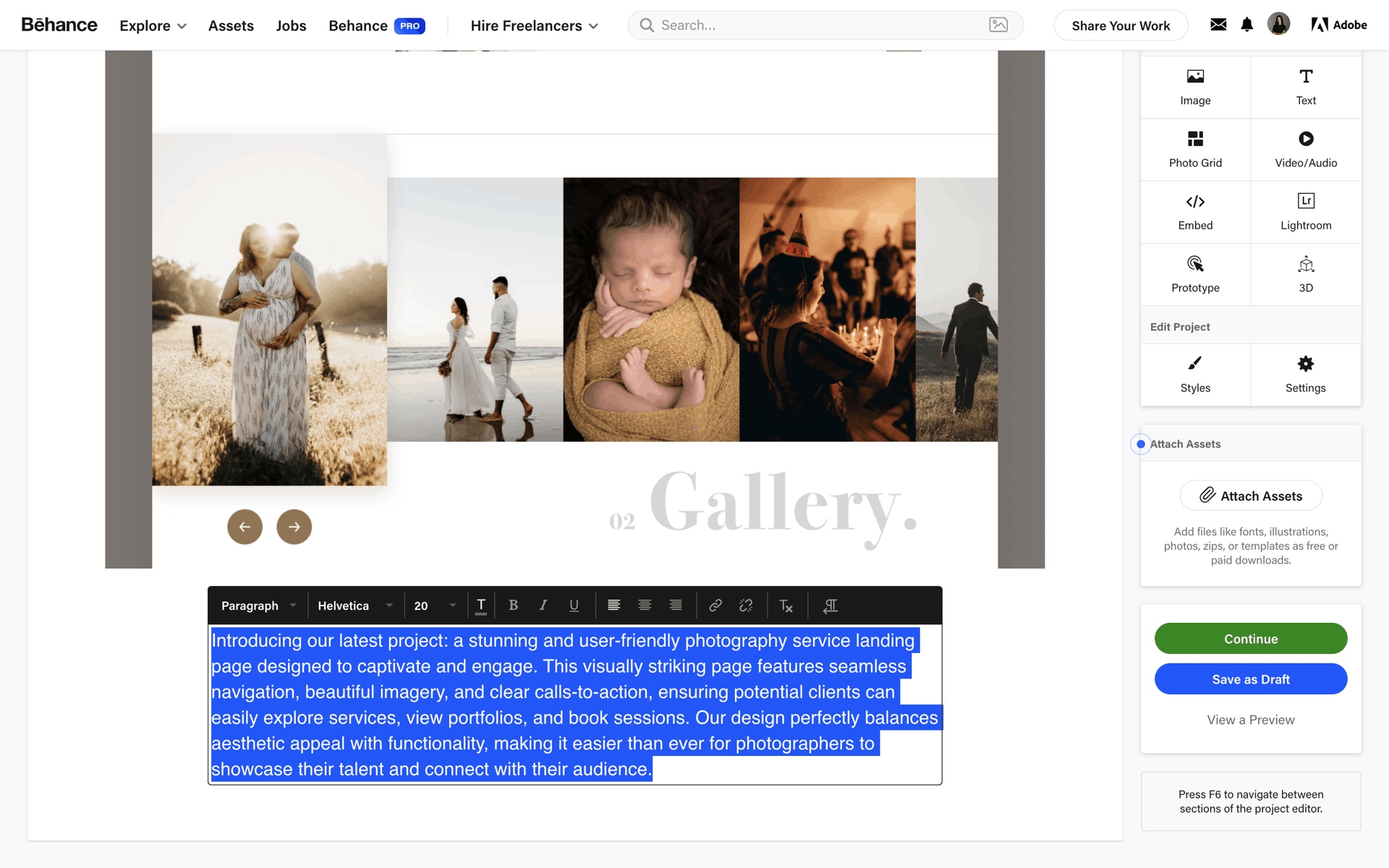 Behance Web Photo & Video interface screenshot 23