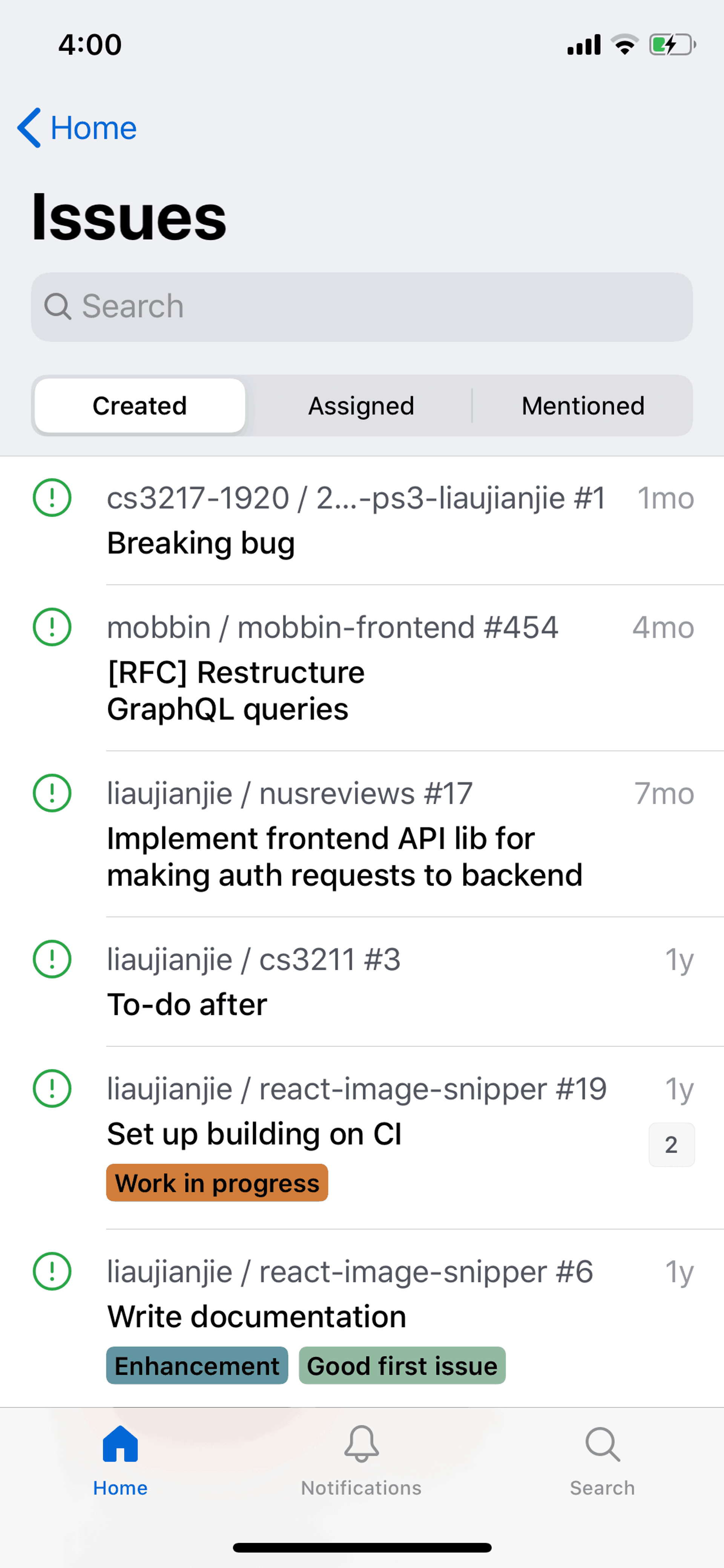 GitHub iOS Developer Tools interface screenshot 4