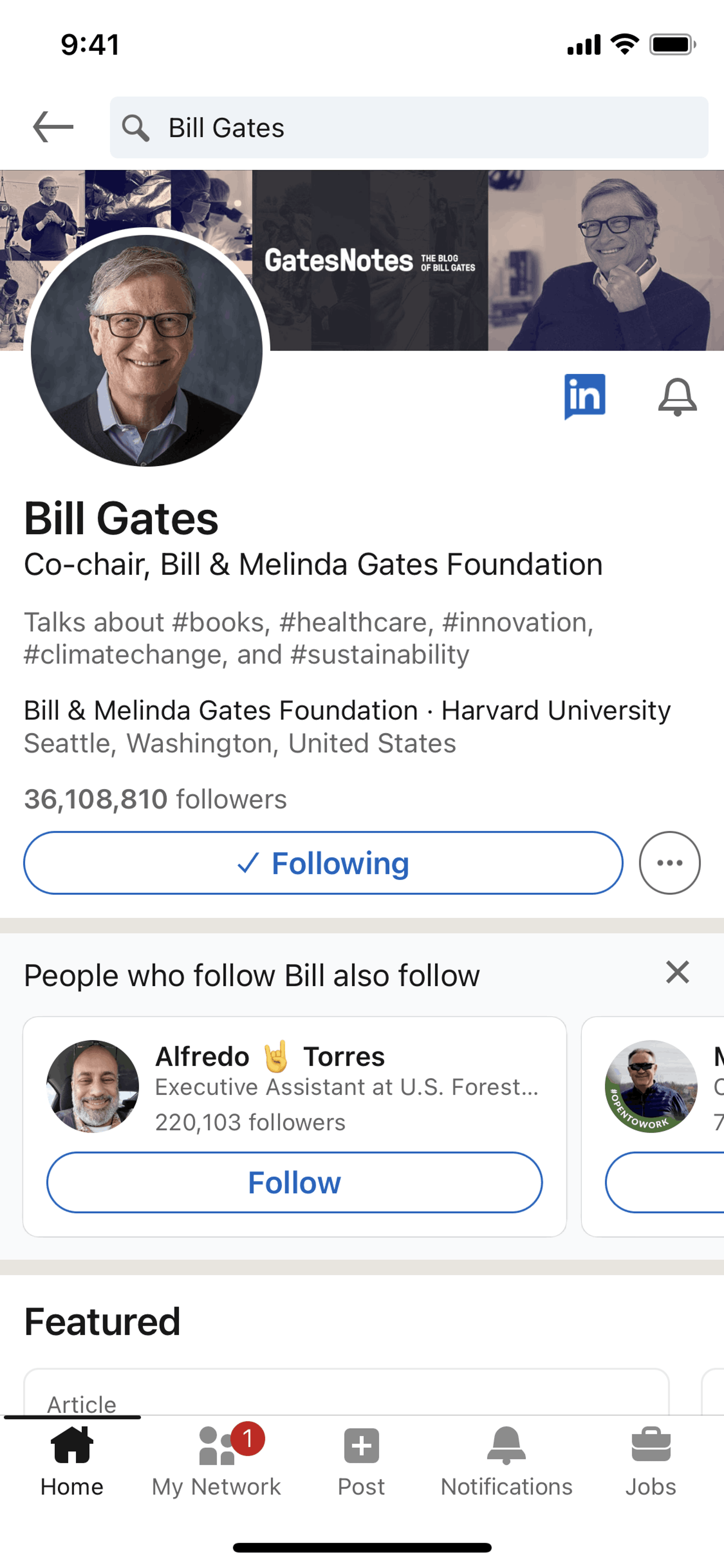 LinkedIn iOS Business interface screenshot 18