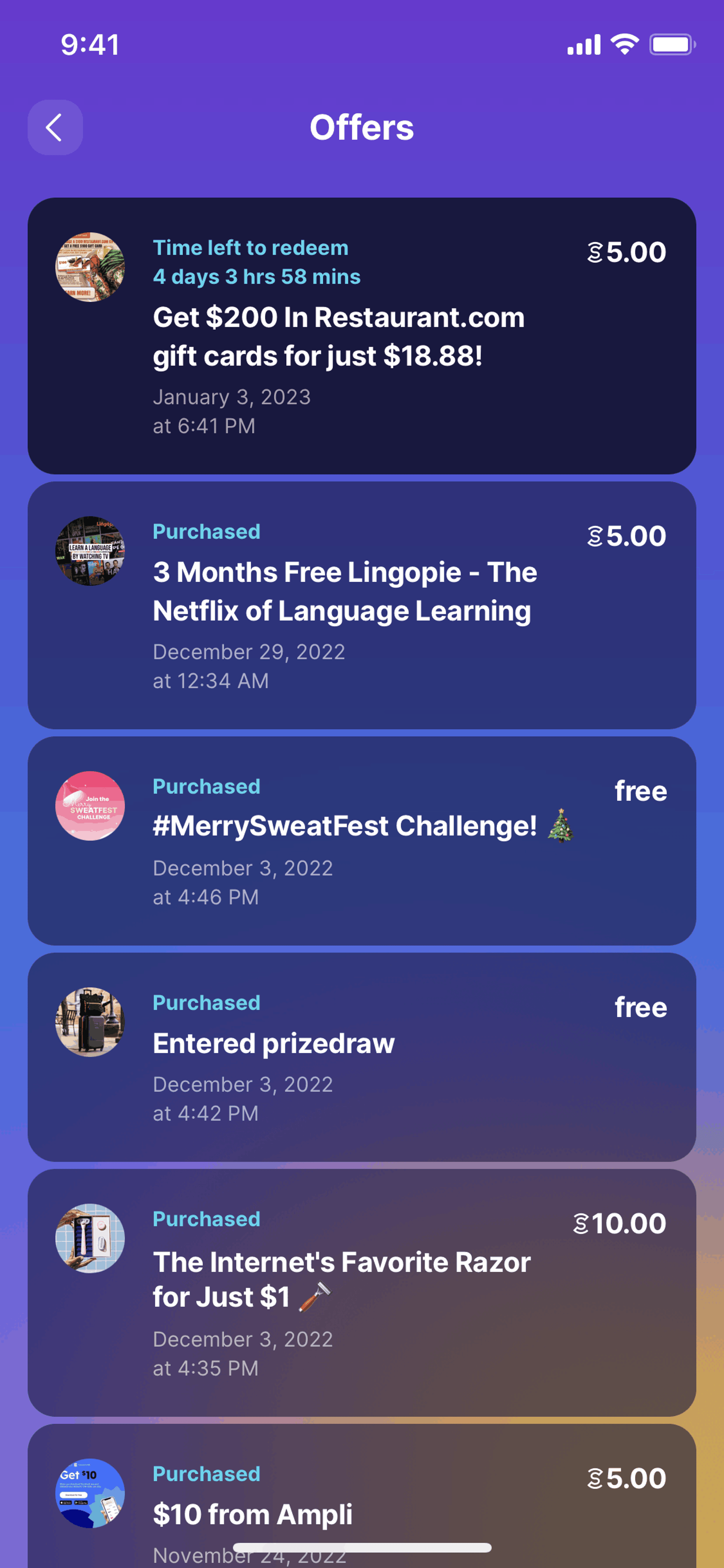 Sweatcoin iOS Health & Fitness interface screenshot 9
