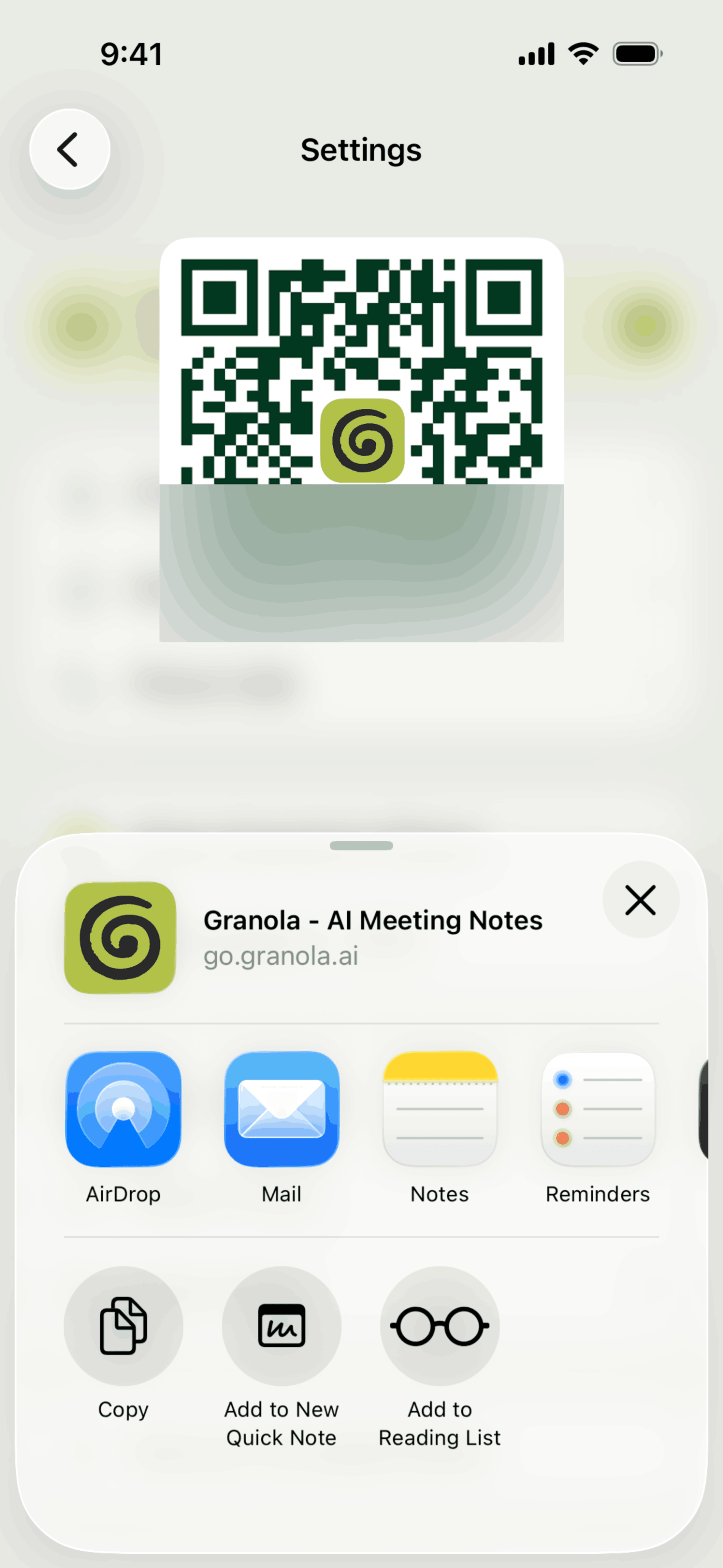 Granola iOS Granola interface screenshot 7