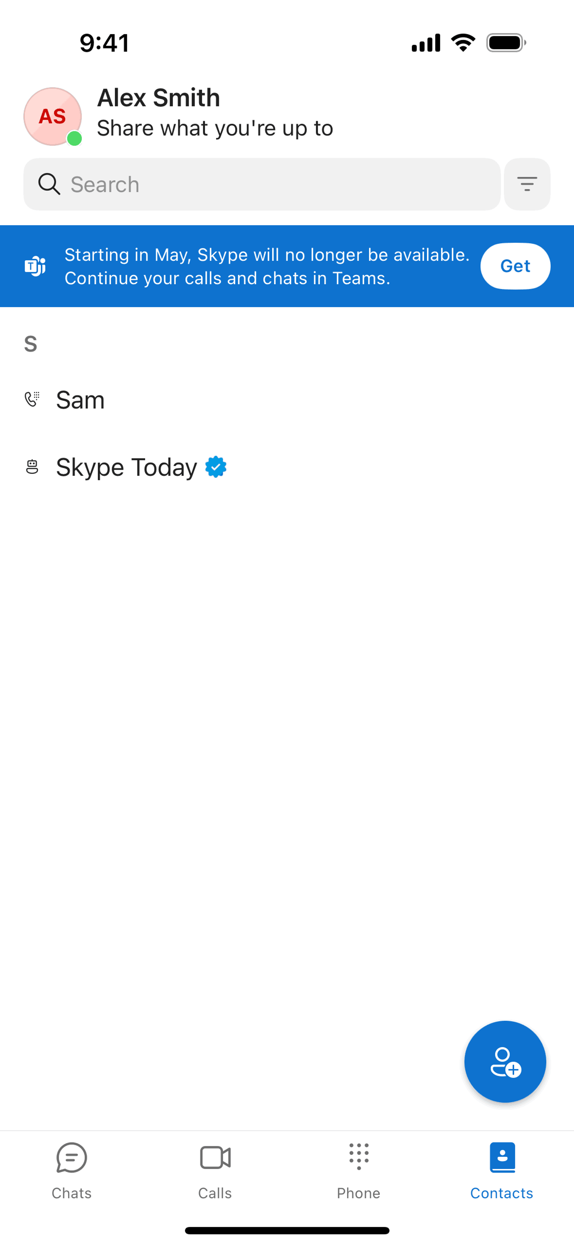 Skype iOS Communication interface screenshot 10