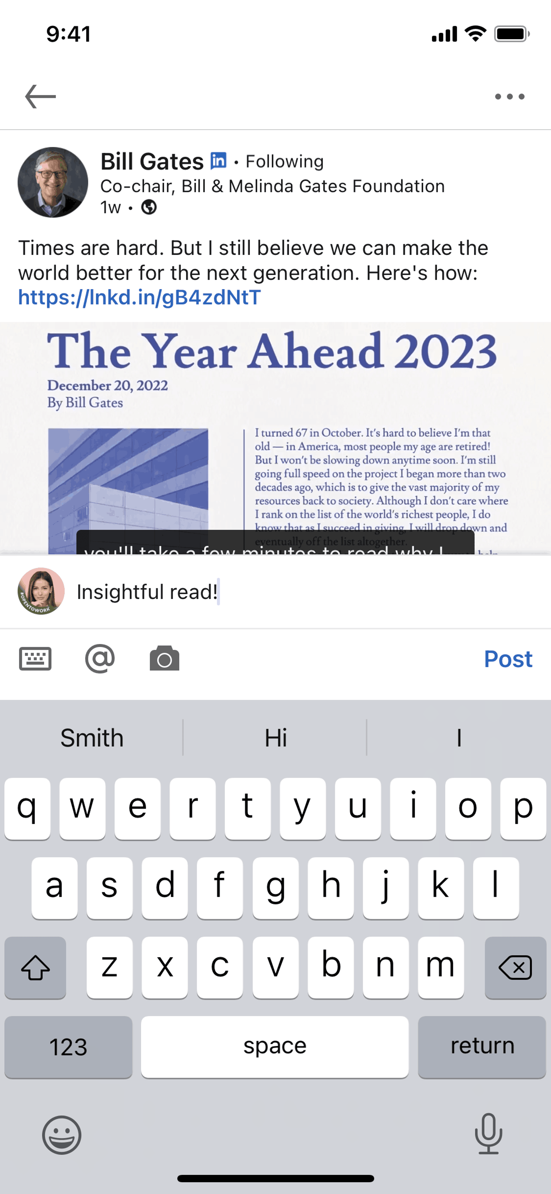 LinkedIn iOS Business interface screenshot 11