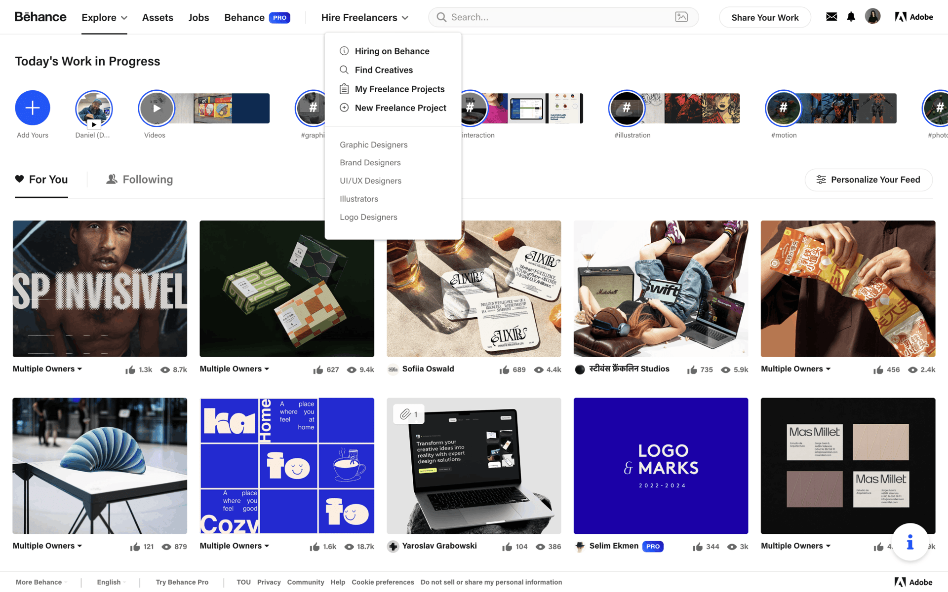 Behance Web Photo & Video interface screenshot 9