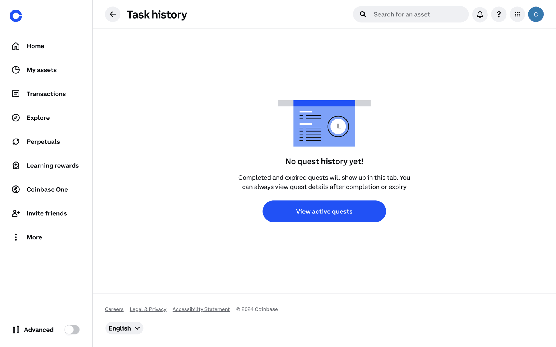 Coinbase Web Finance interface screenshot 17