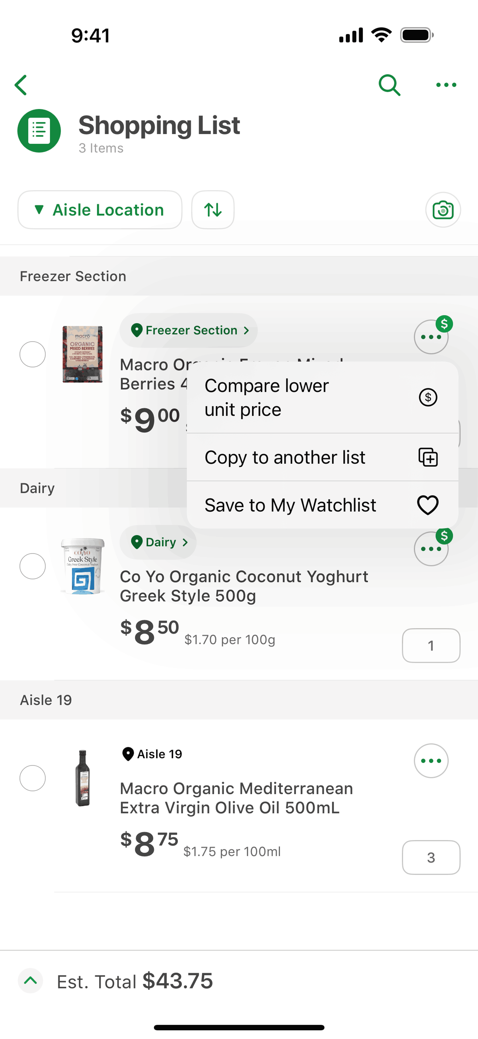 Woolworths iOS Shopping interface screenshot 20