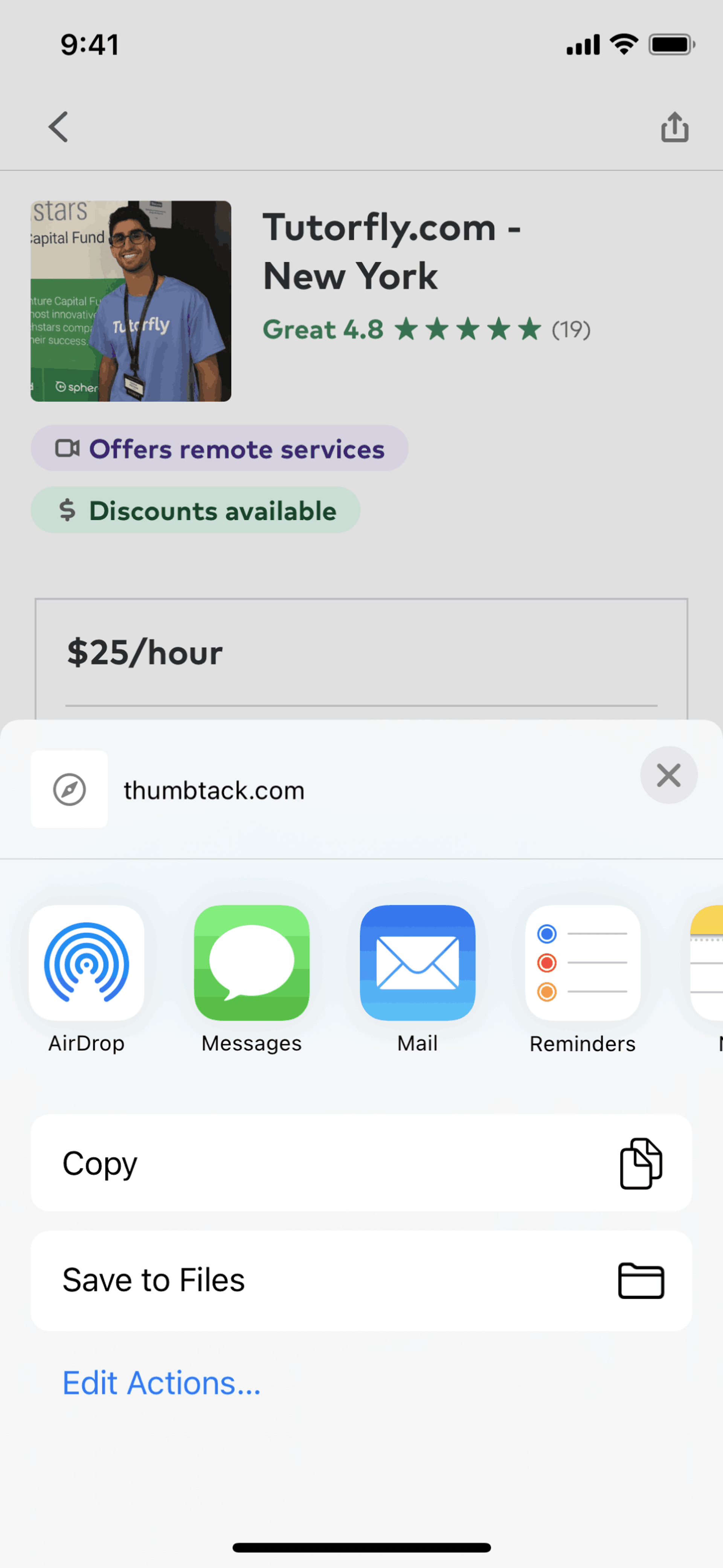 Thumbtack iOS Lifestyle interface screenshot 12