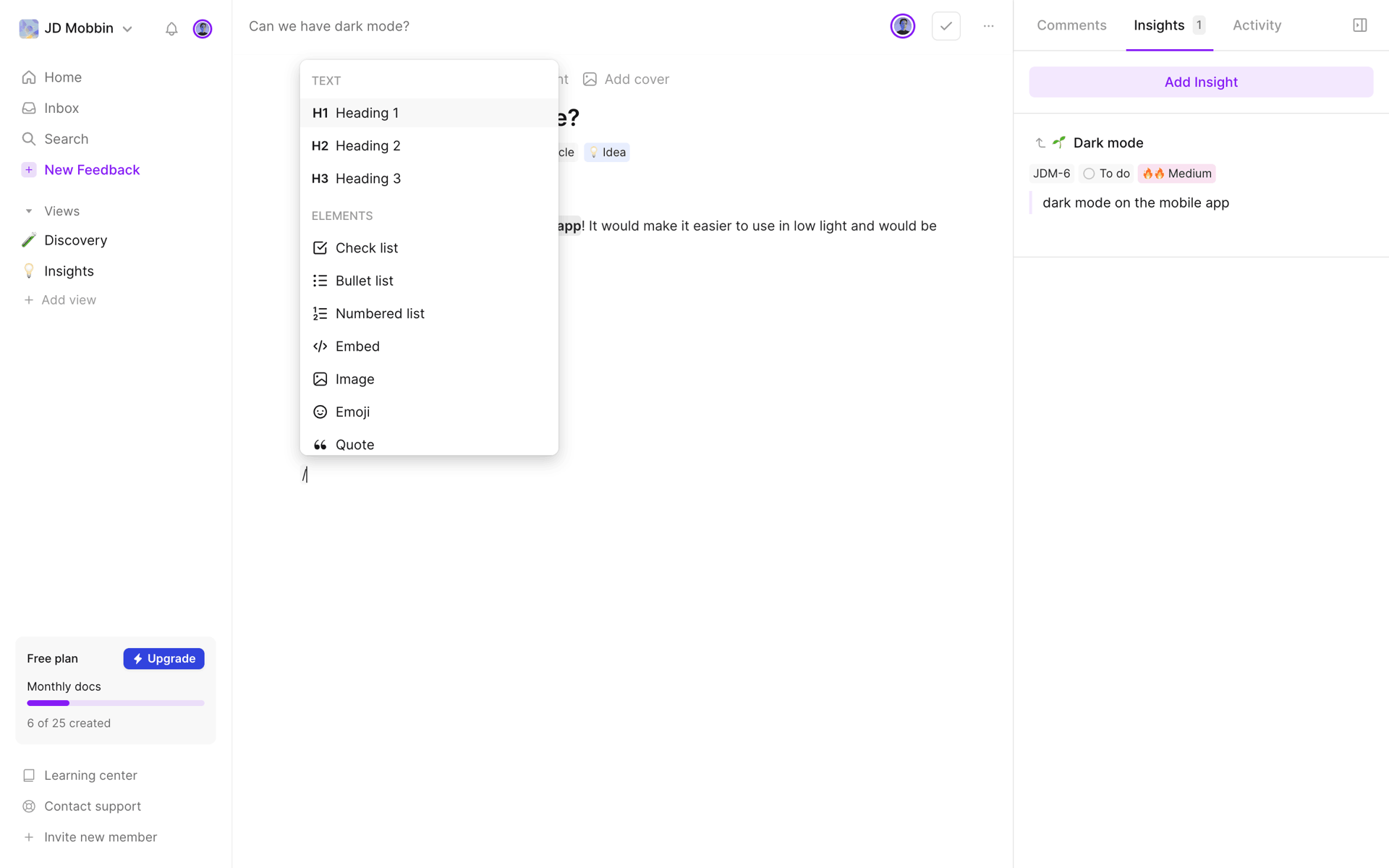 Cycle Web Productivity interface screenshot 7