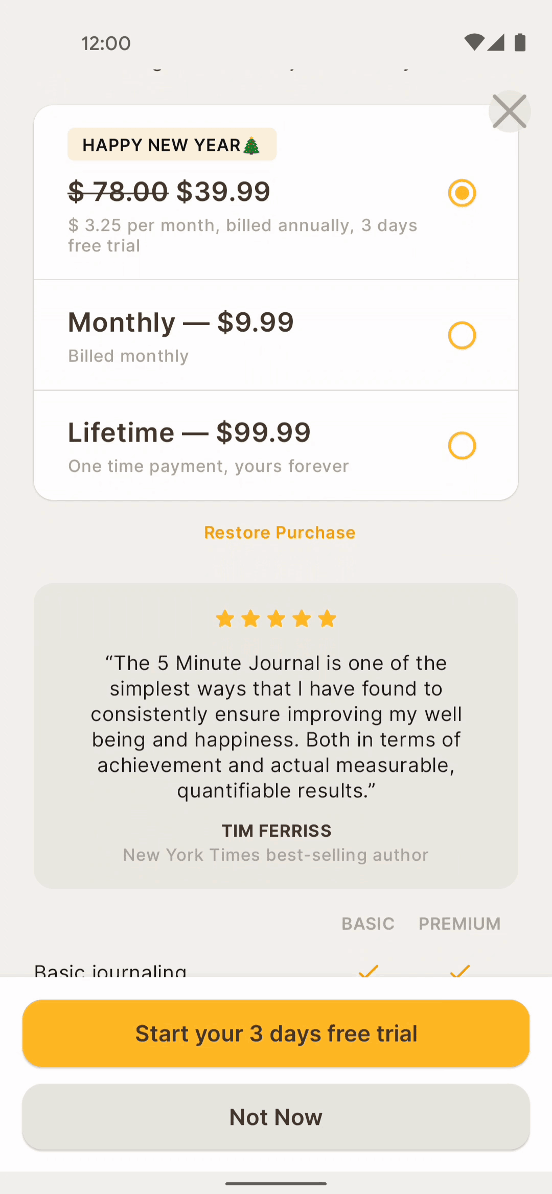 5 Minute Journal Android Health & Fitness interface screenshot 18