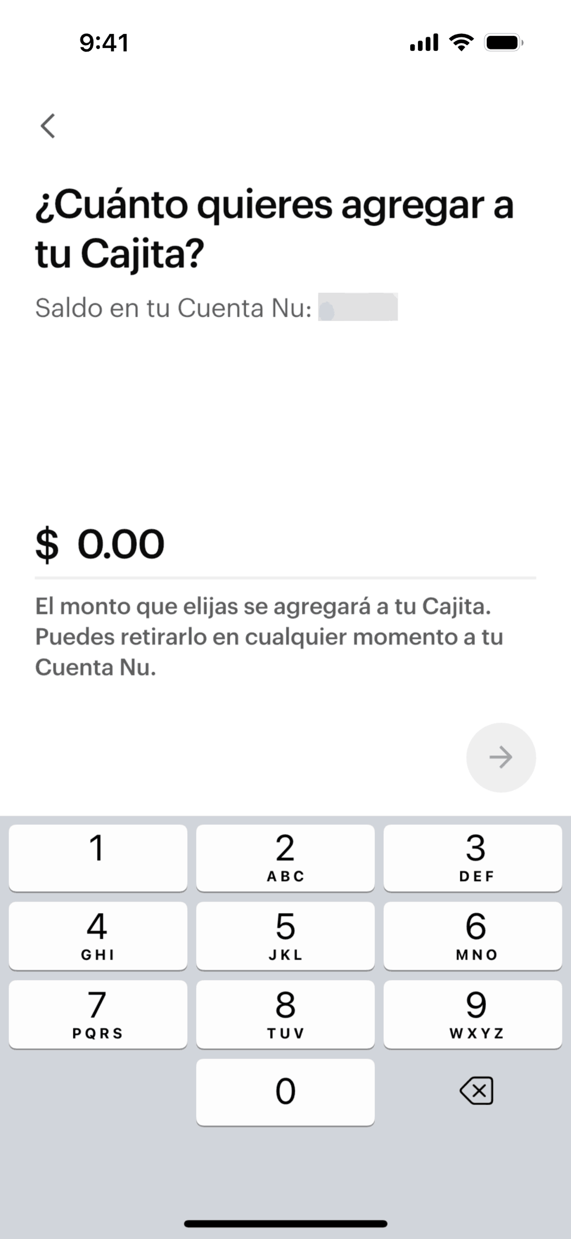 Nu iOS Finance interface screenshot 24