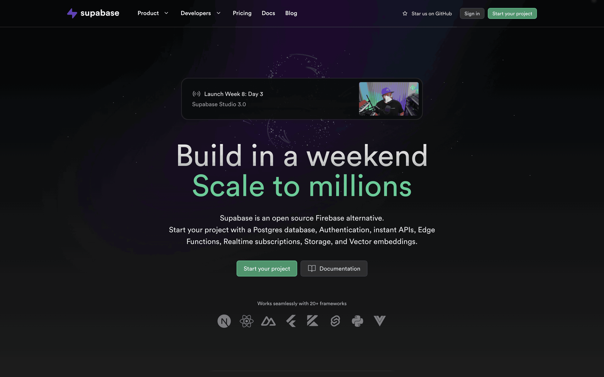 Supabase Web Developer Tools interface screenshot 1