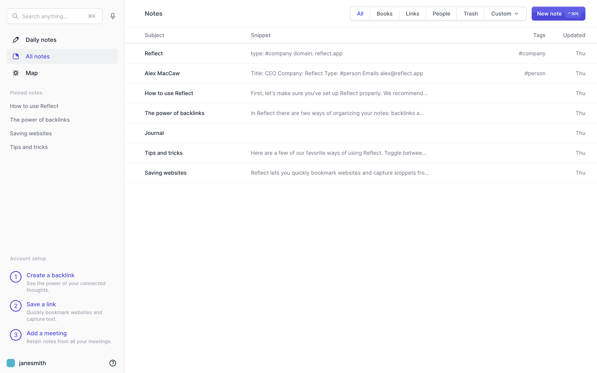 Reflect Web AI interface screenshot 10