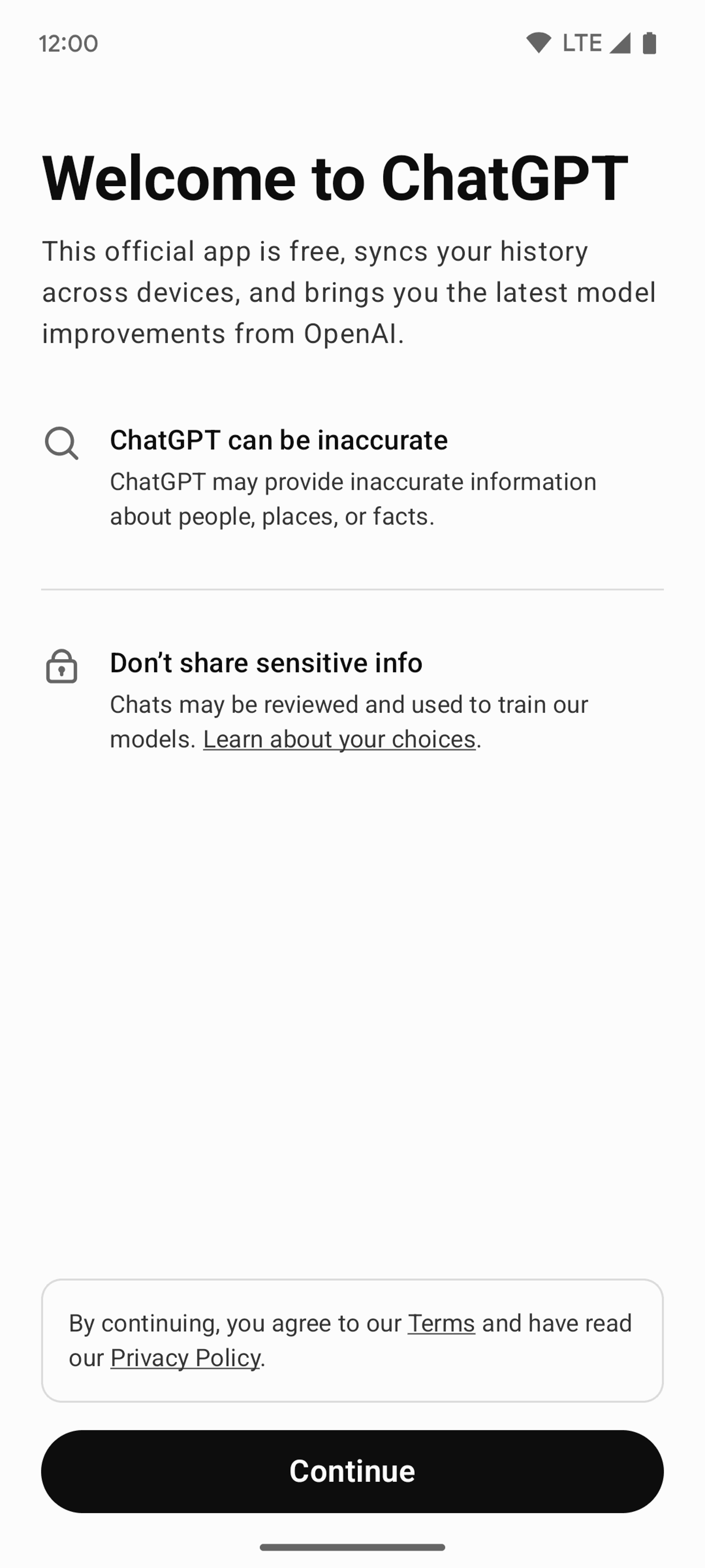 ChatGPT Android AI interface screenshot 2