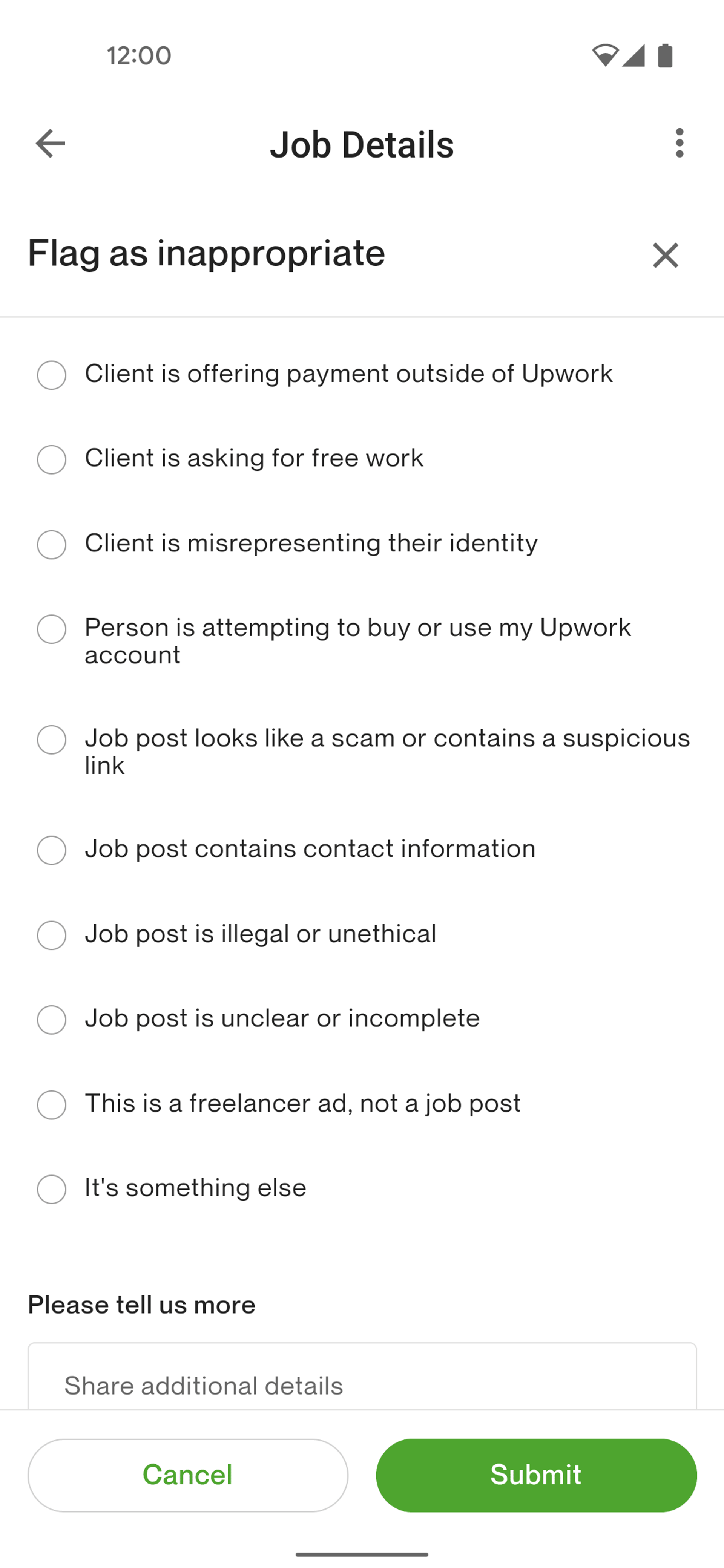 Upwork Android Business interface screenshot 18