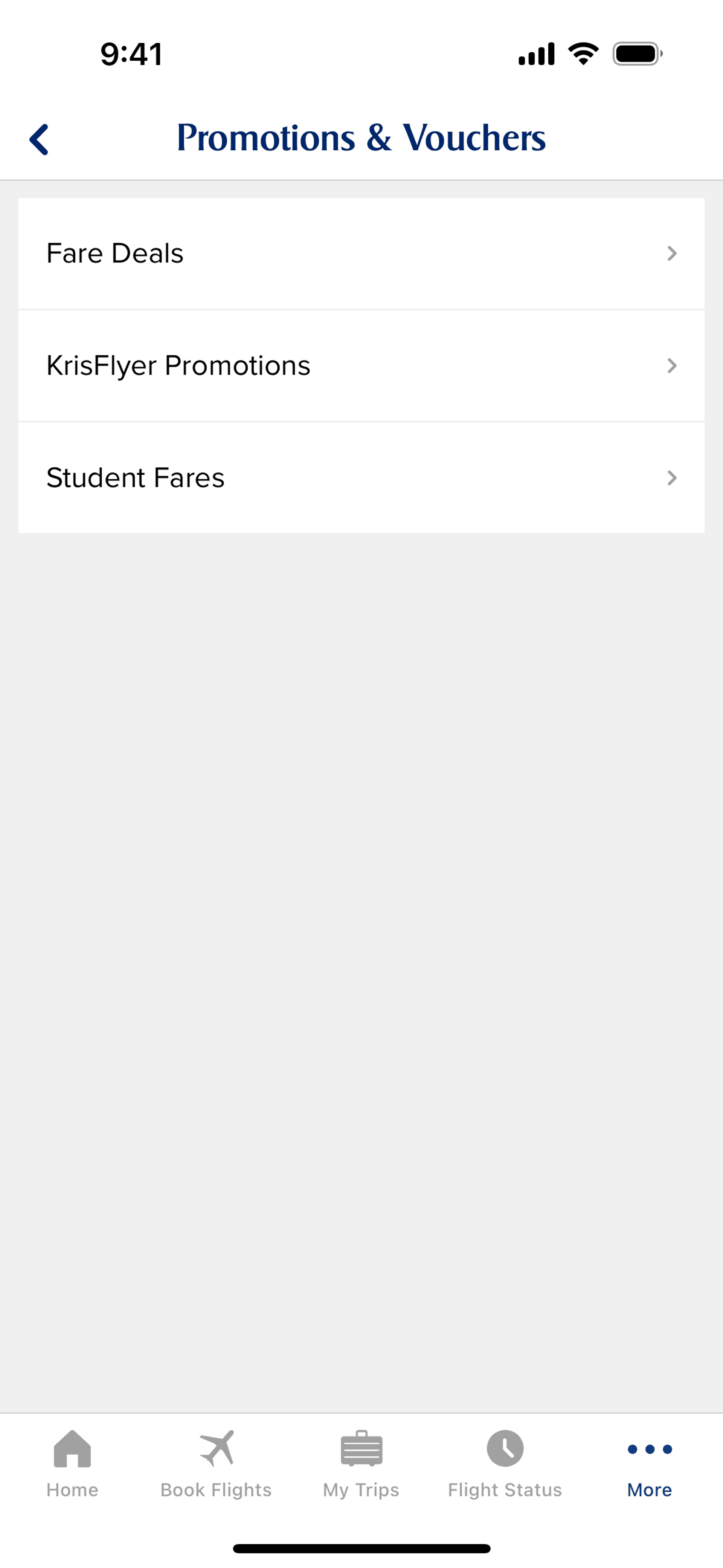 Singapore Airlines iOS Travel & Transportation interface screenshot 14