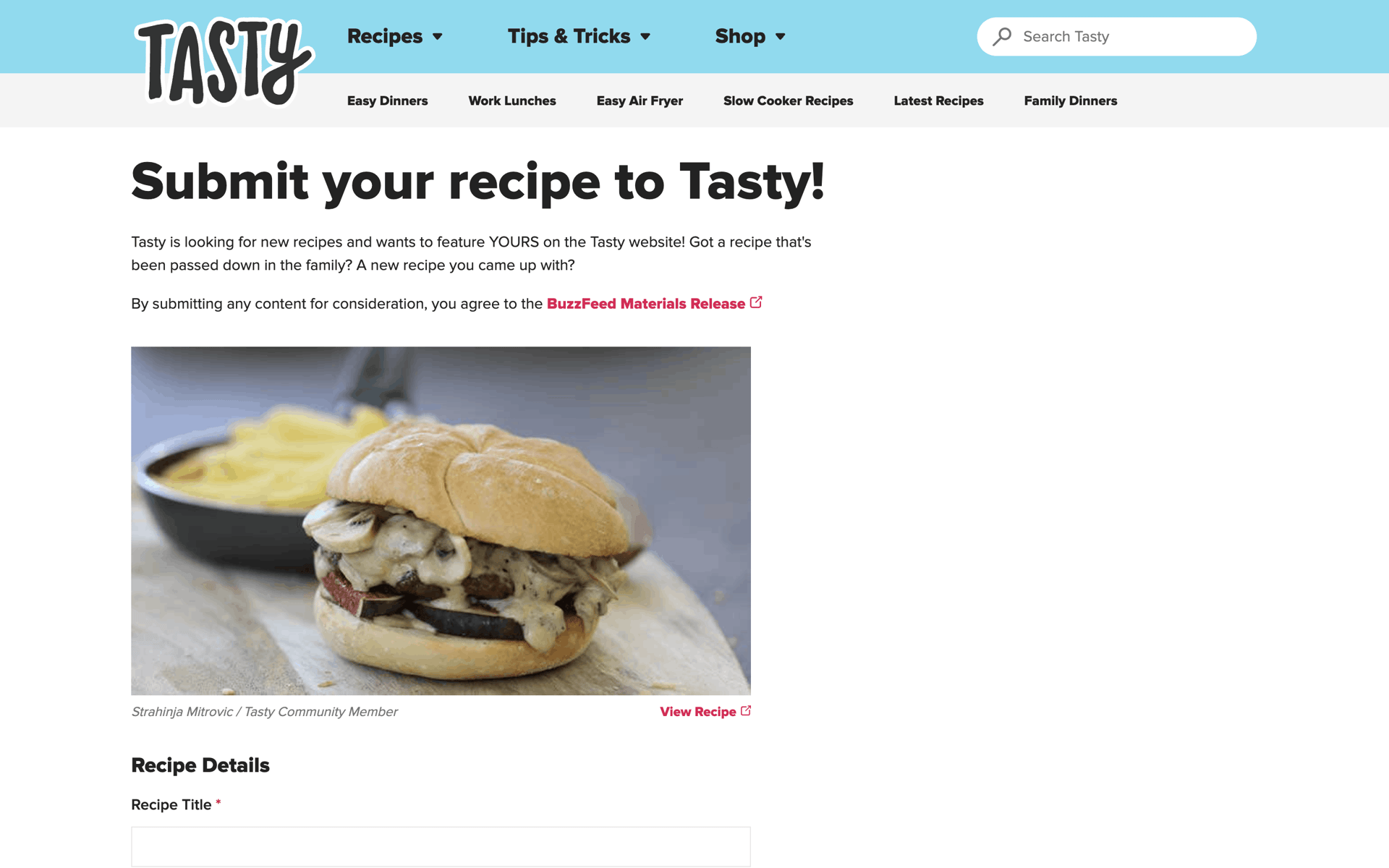 Tasty Web Food & Drink interface screenshot 15