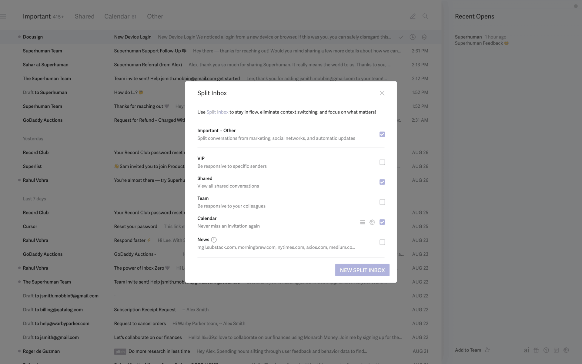 Superhuman Web AI interface screenshot 3