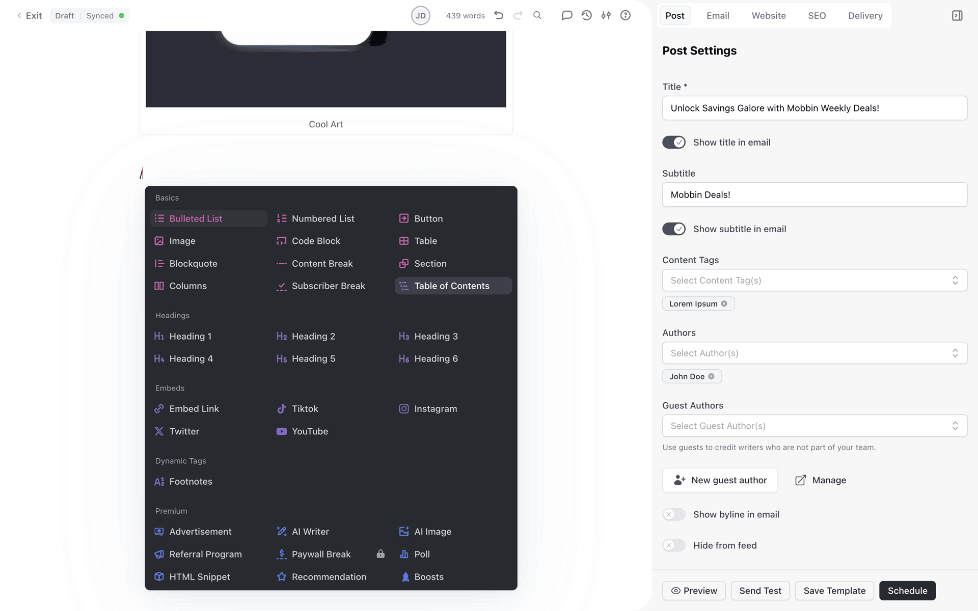 beehiiv Web Business interface screenshot 18