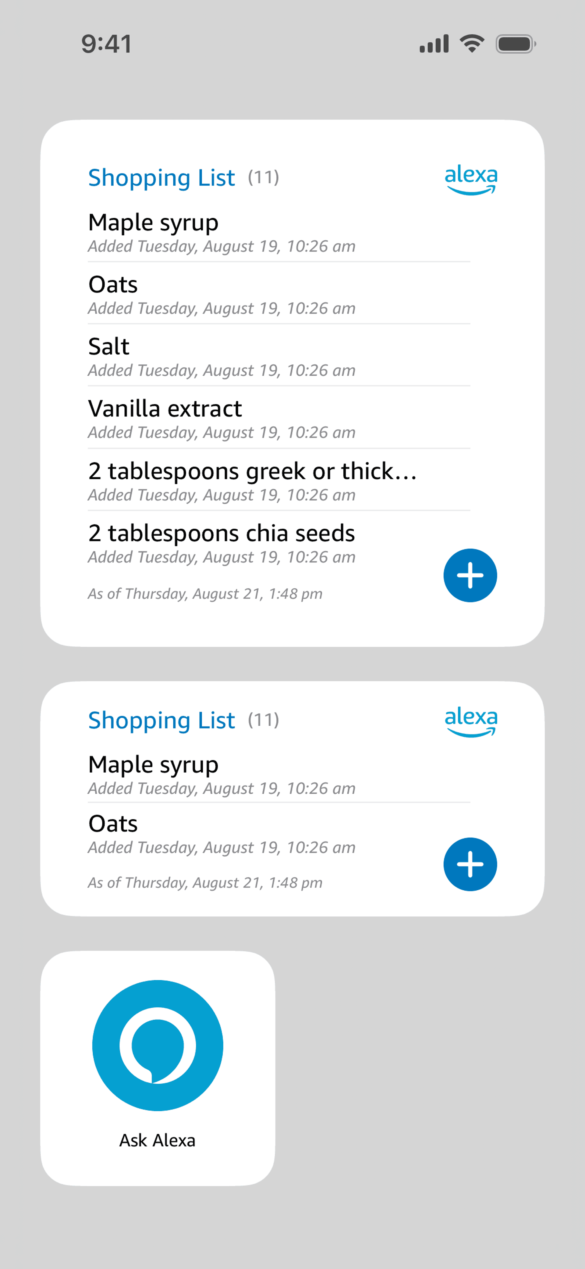 Amazon Alexa iOS Lifestyle interface screenshot 2