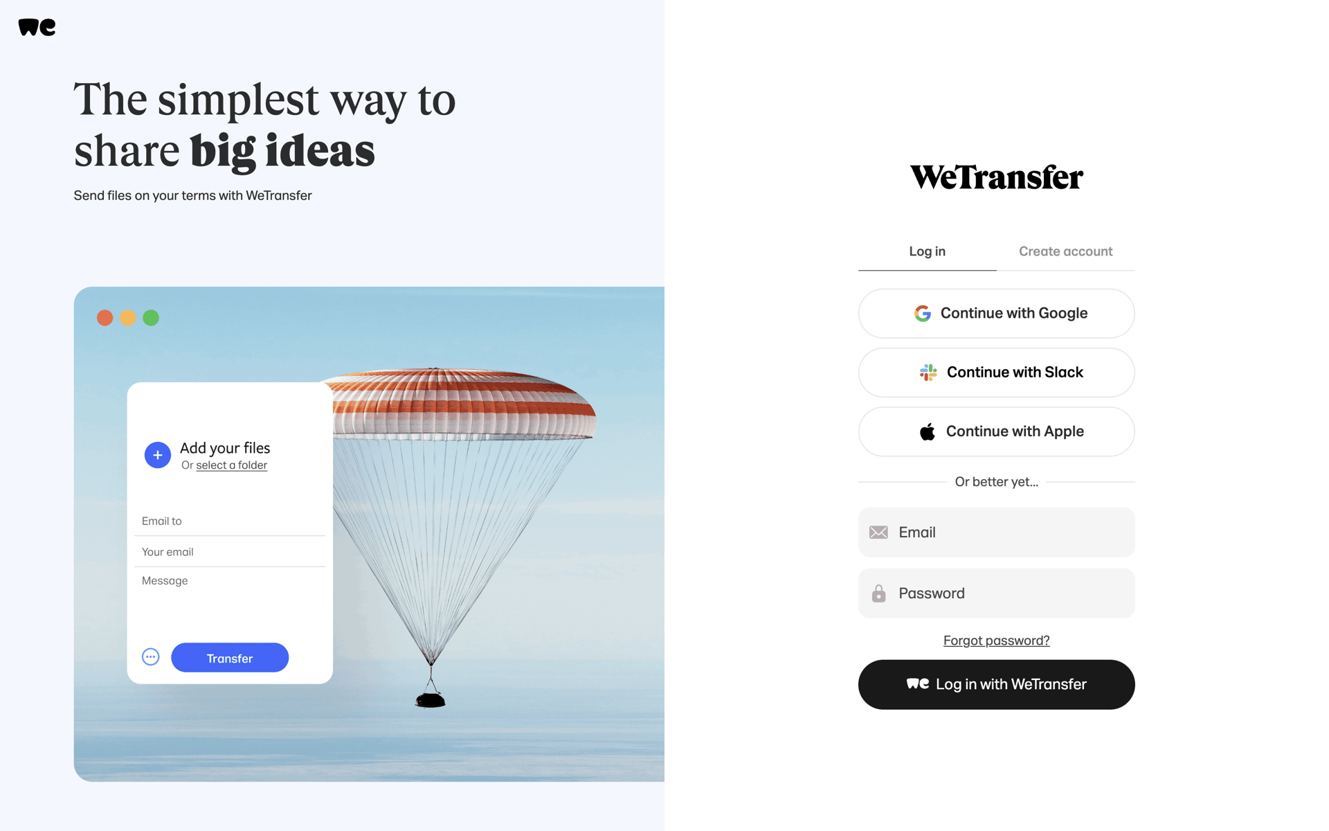WeTransfer Web Productivity interface screenshot 23
