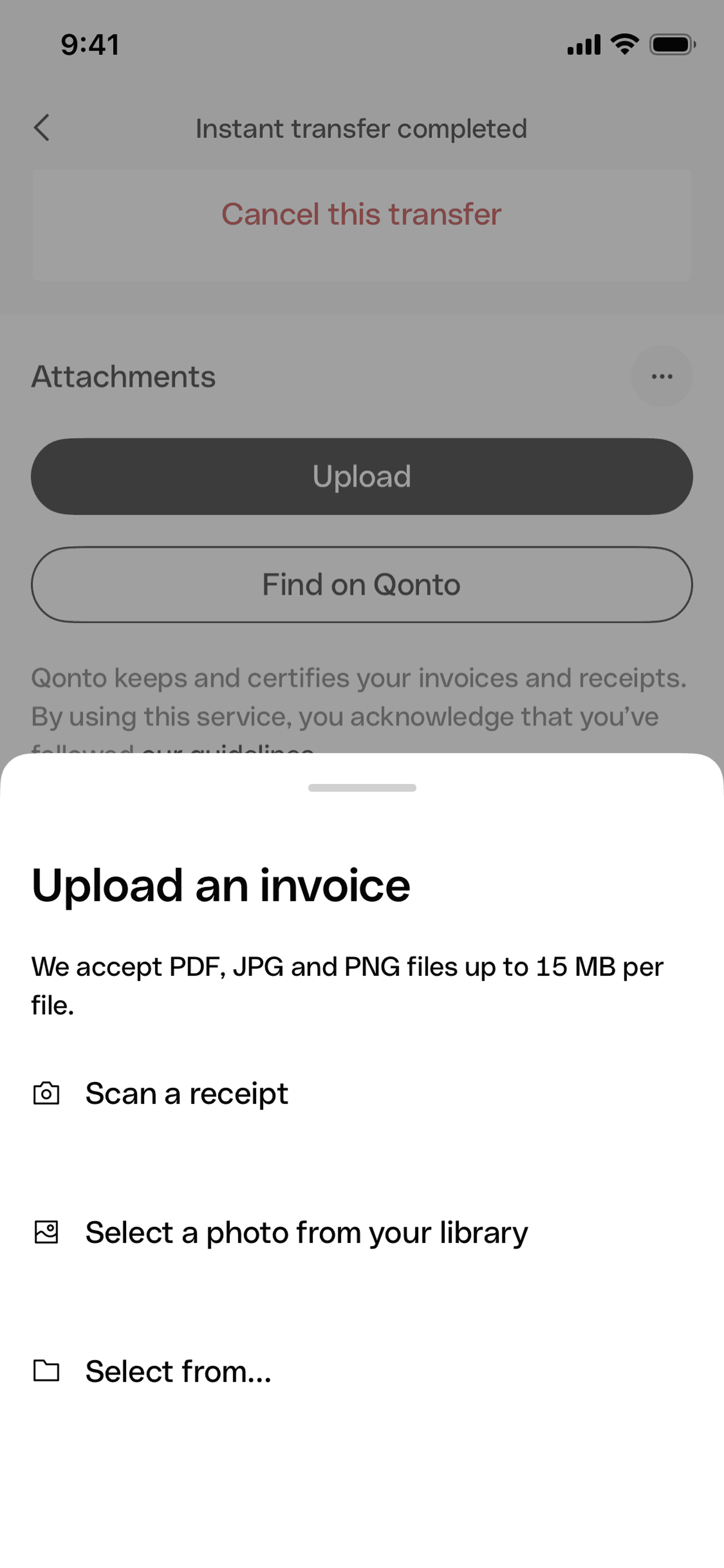 Qonto iOS Qonto interface screenshot 22