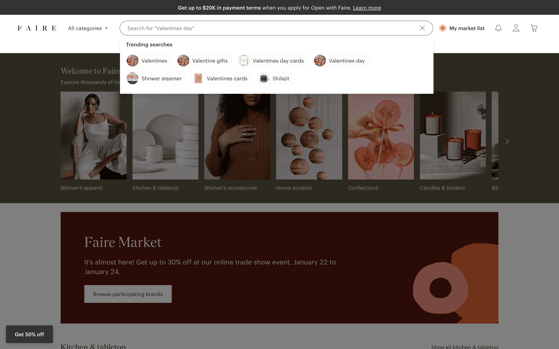 Faire Web Business interface screenshot 12