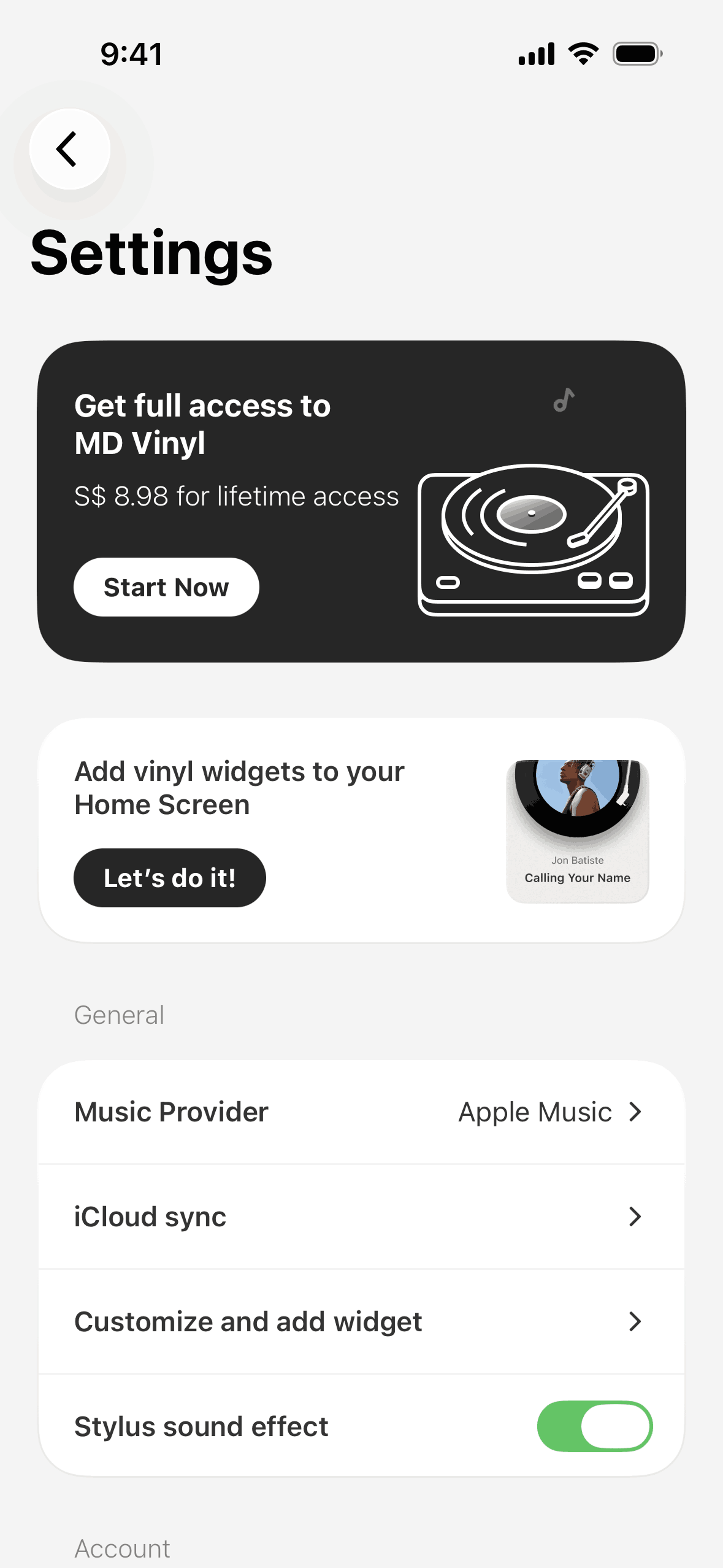 MD Vinyl iOS Music & Audio interface screenshot 22