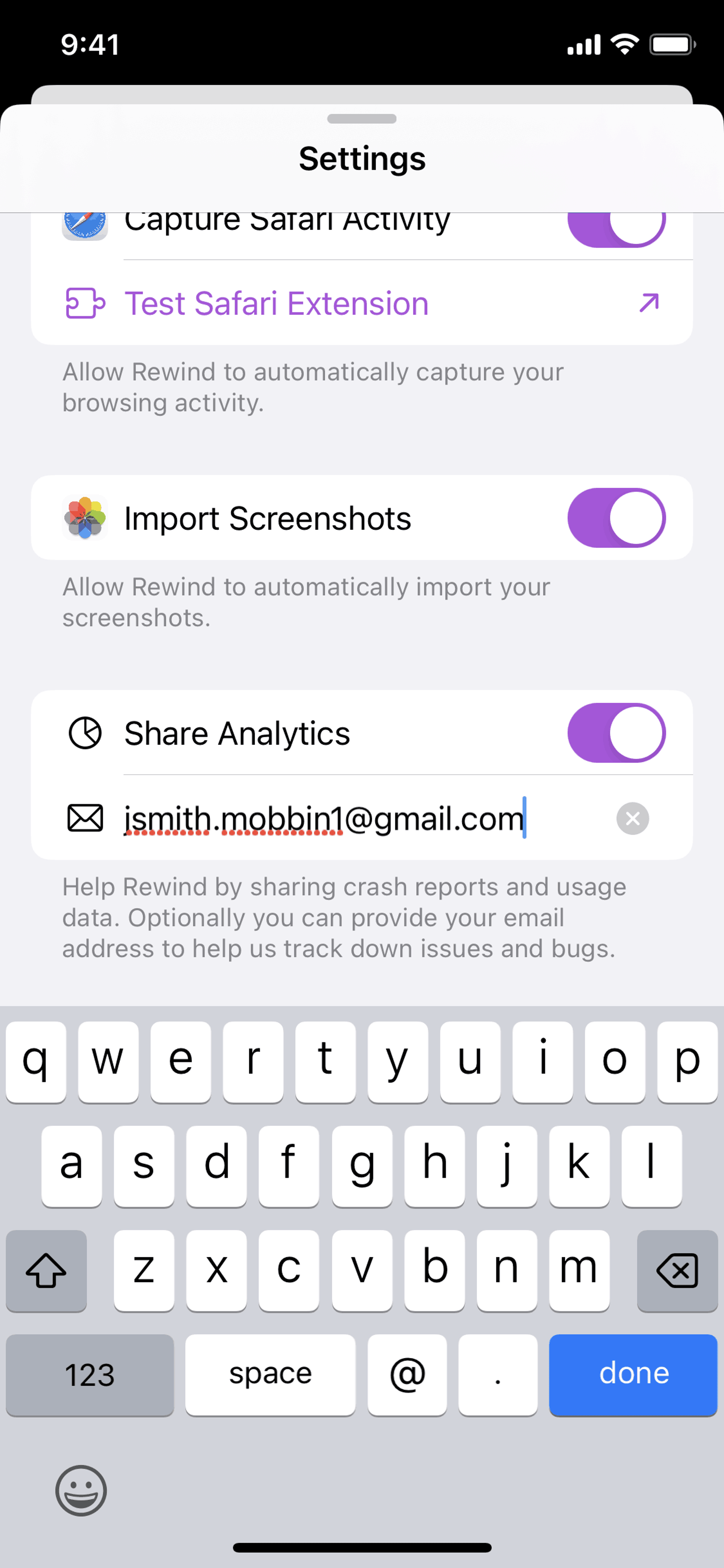 Rewind iOS AI interface screenshot 8