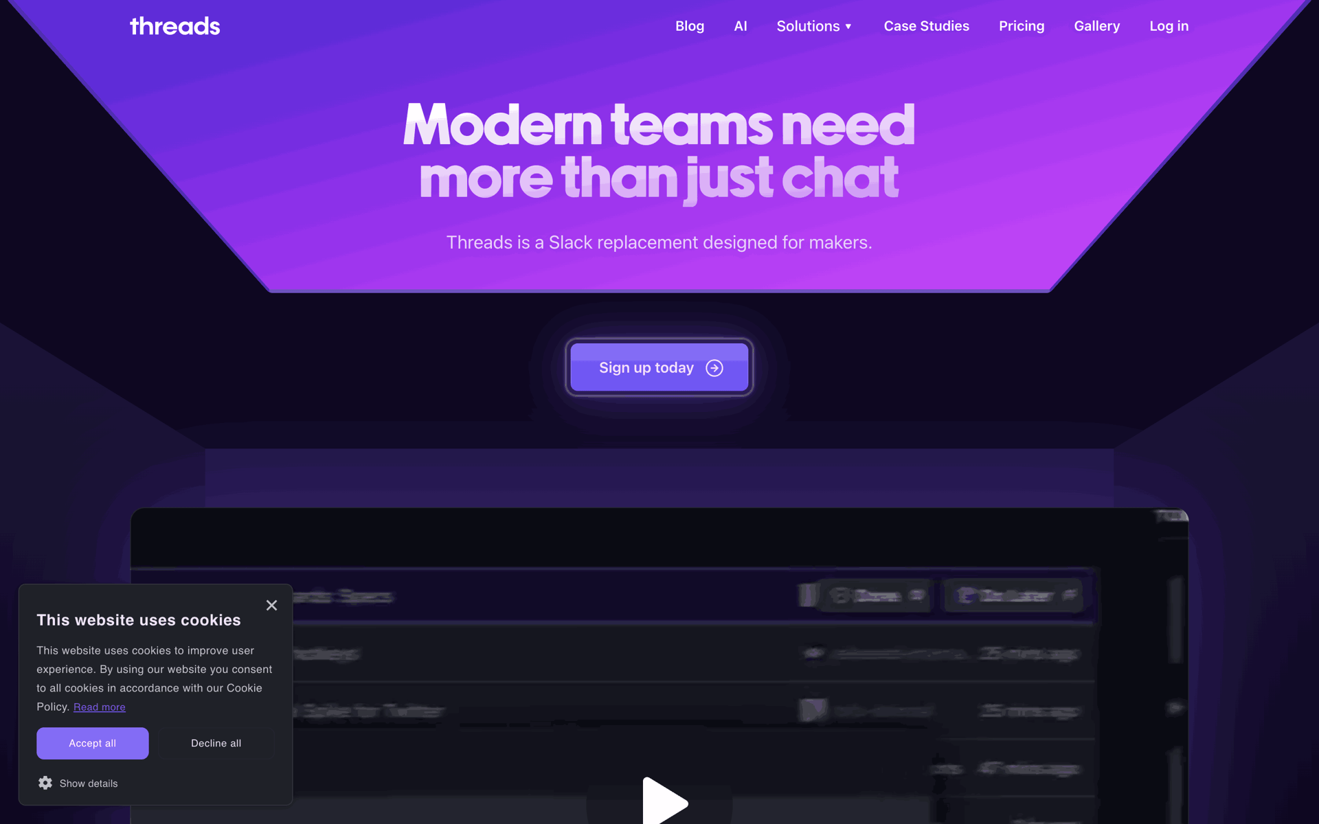 Threads Web Business interface screenshot 8
