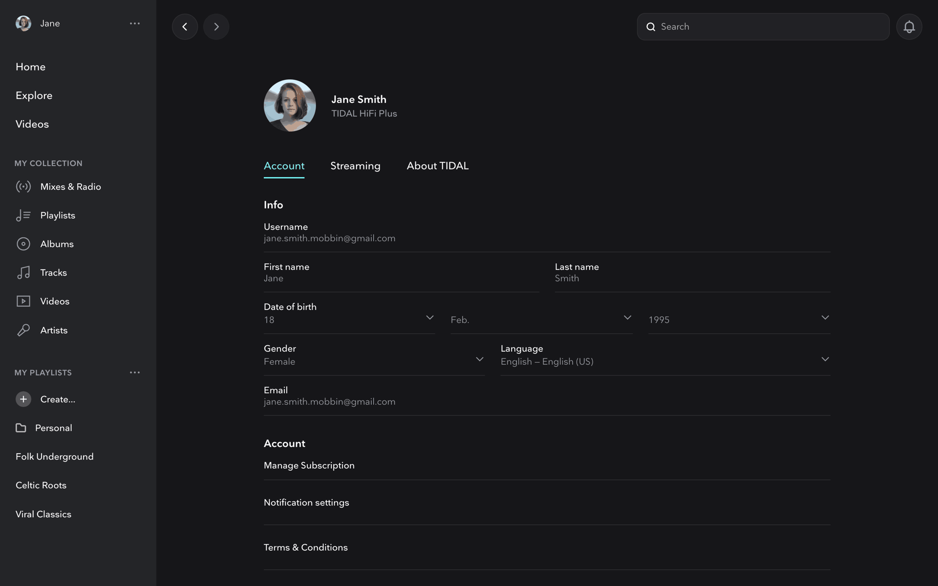 TIDAL Web Music & Audio interface screenshot 16