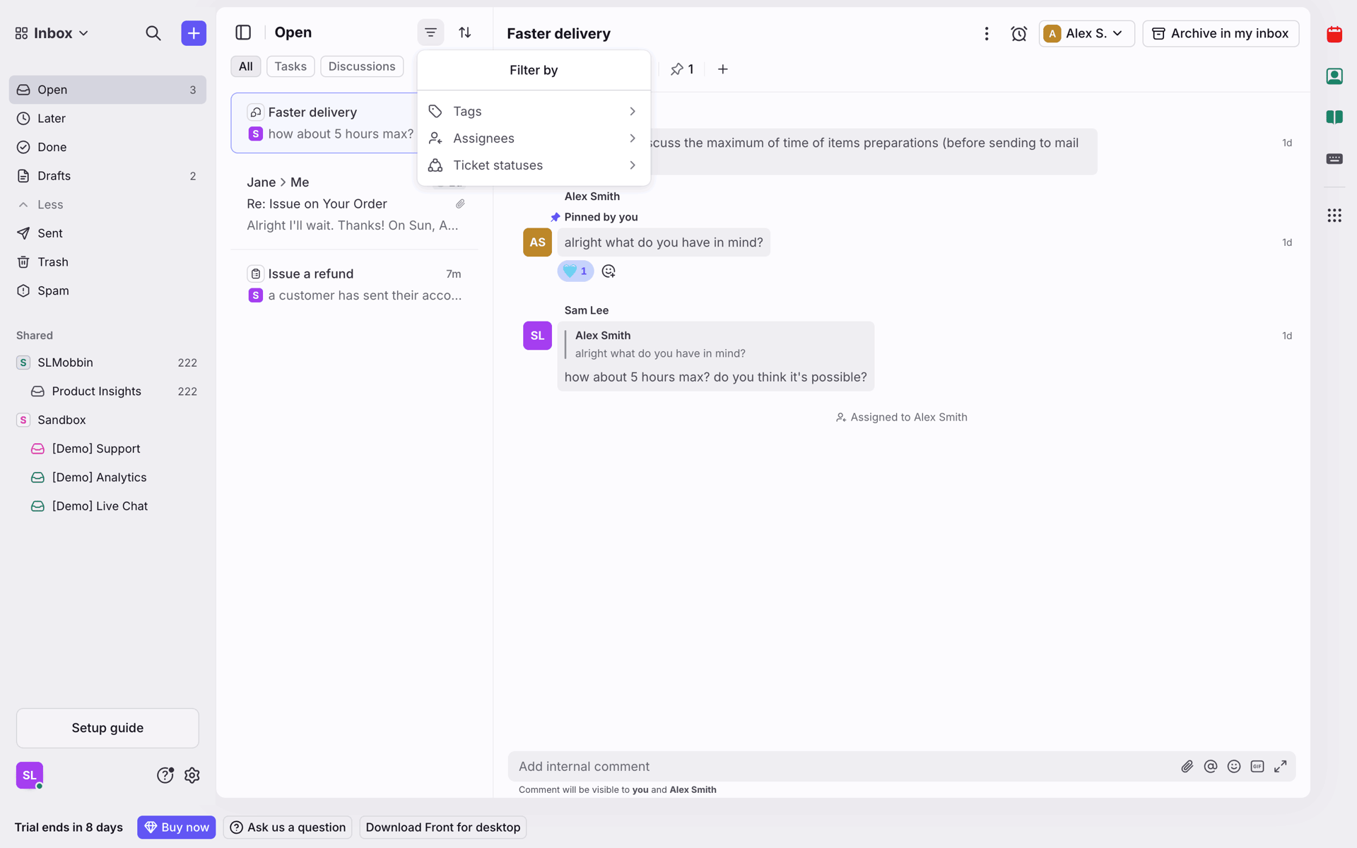 Front Web Business interface screenshot 19