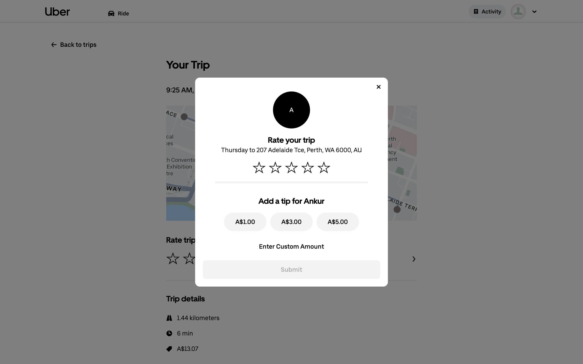 Uber Web Travel & Transportation interface screenshot 12