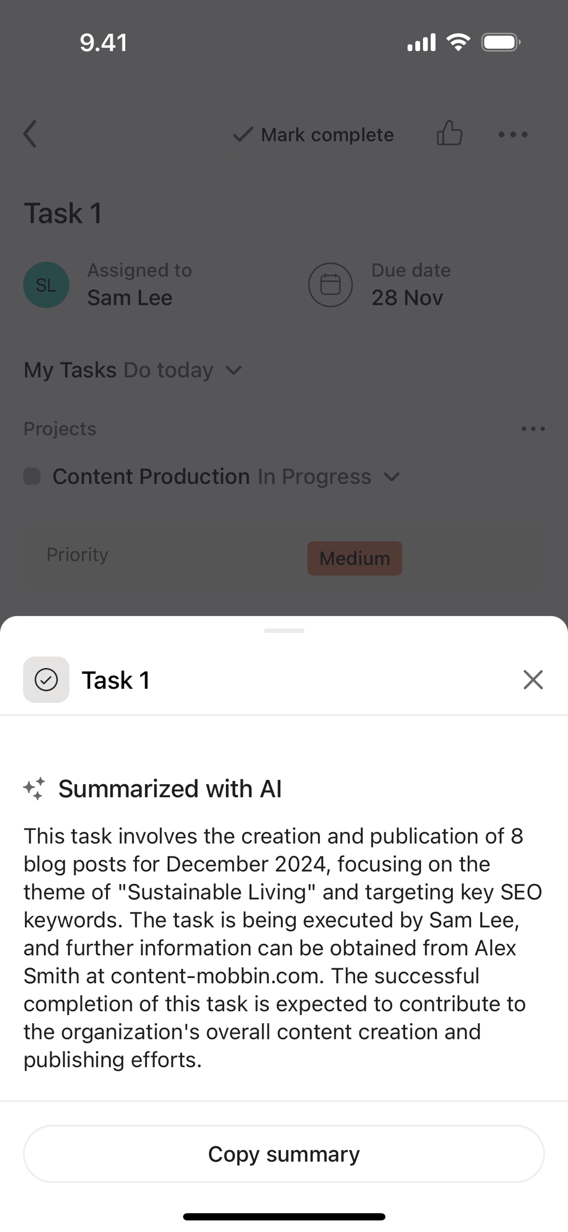 Asana iOS Business interface screenshot 22
