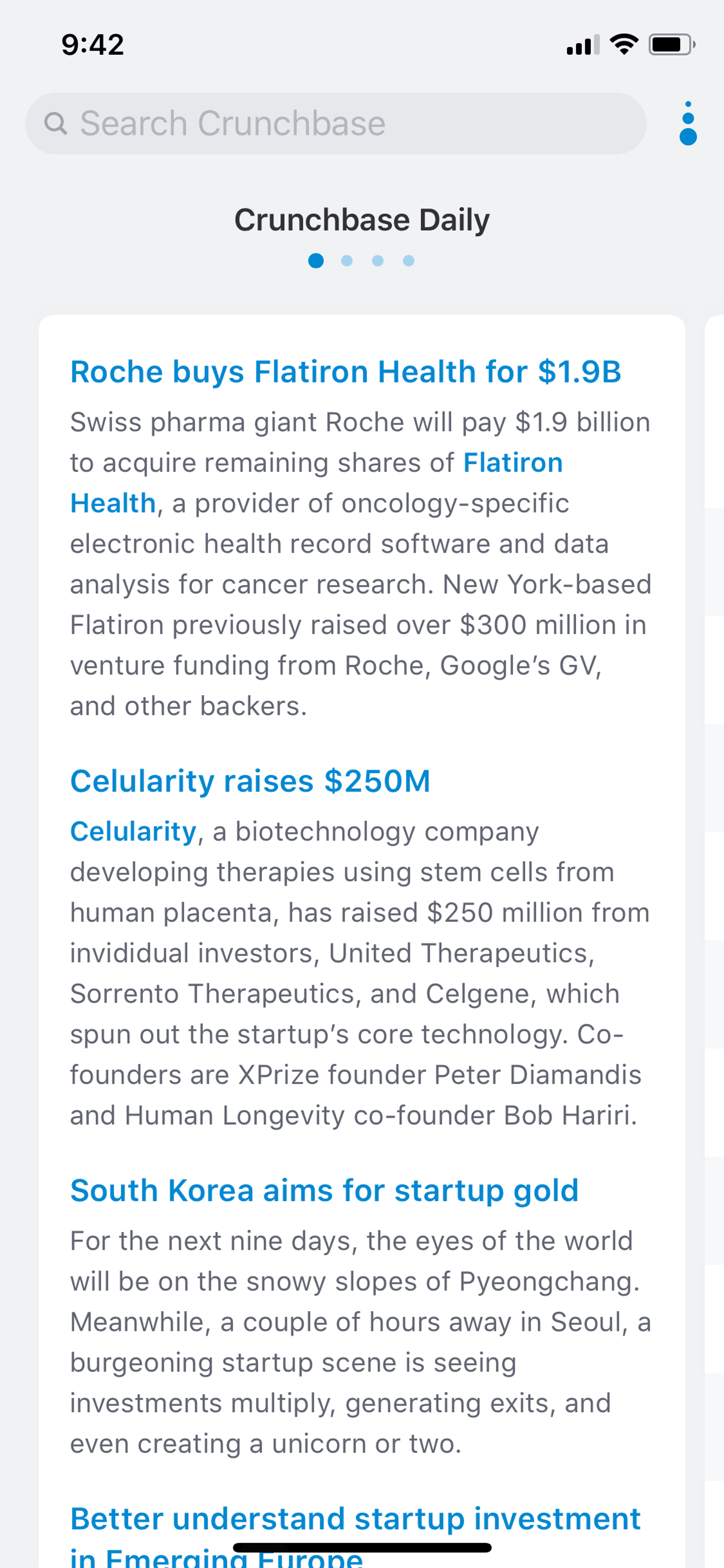 Crunchbase iOS Business interface screenshot 5