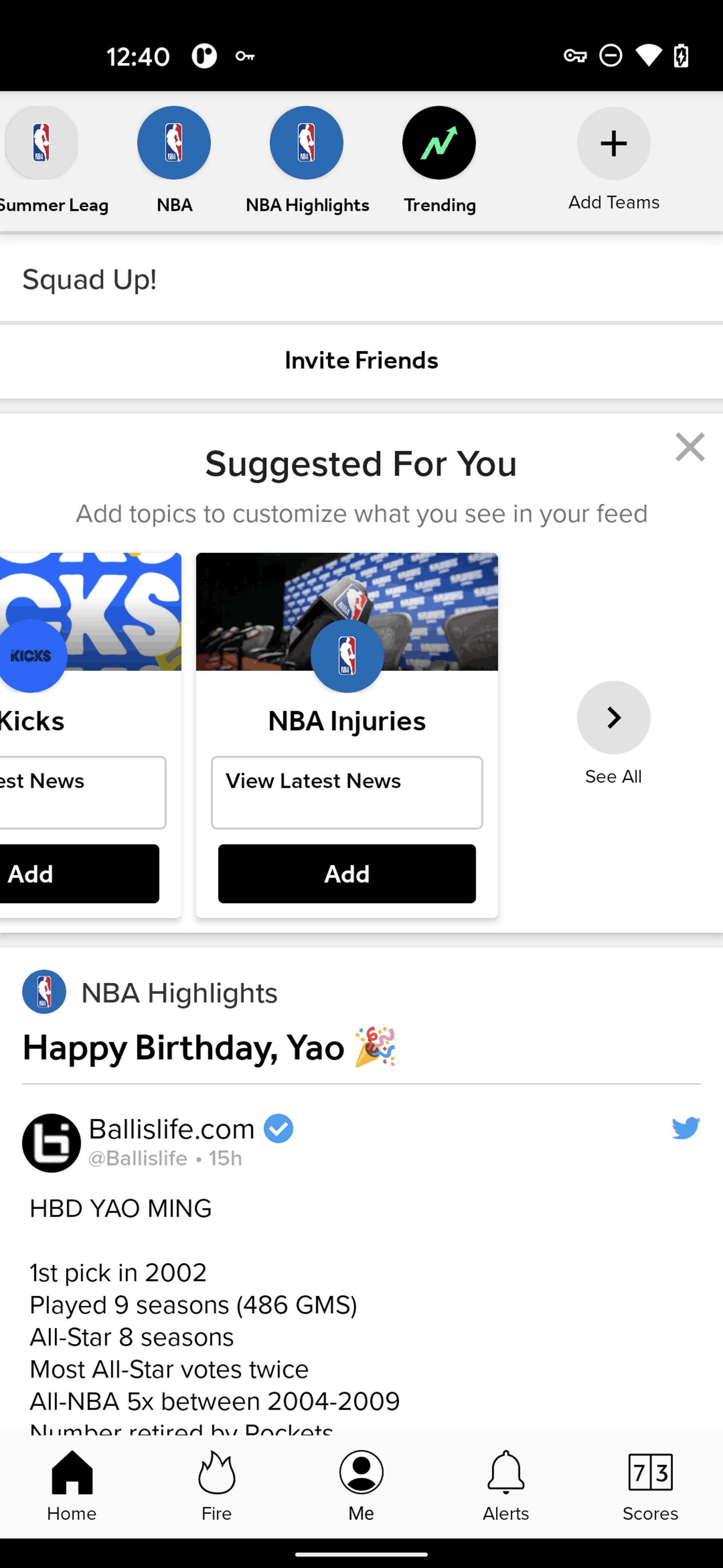 Bleacher Report Android Sports interface screenshot 16