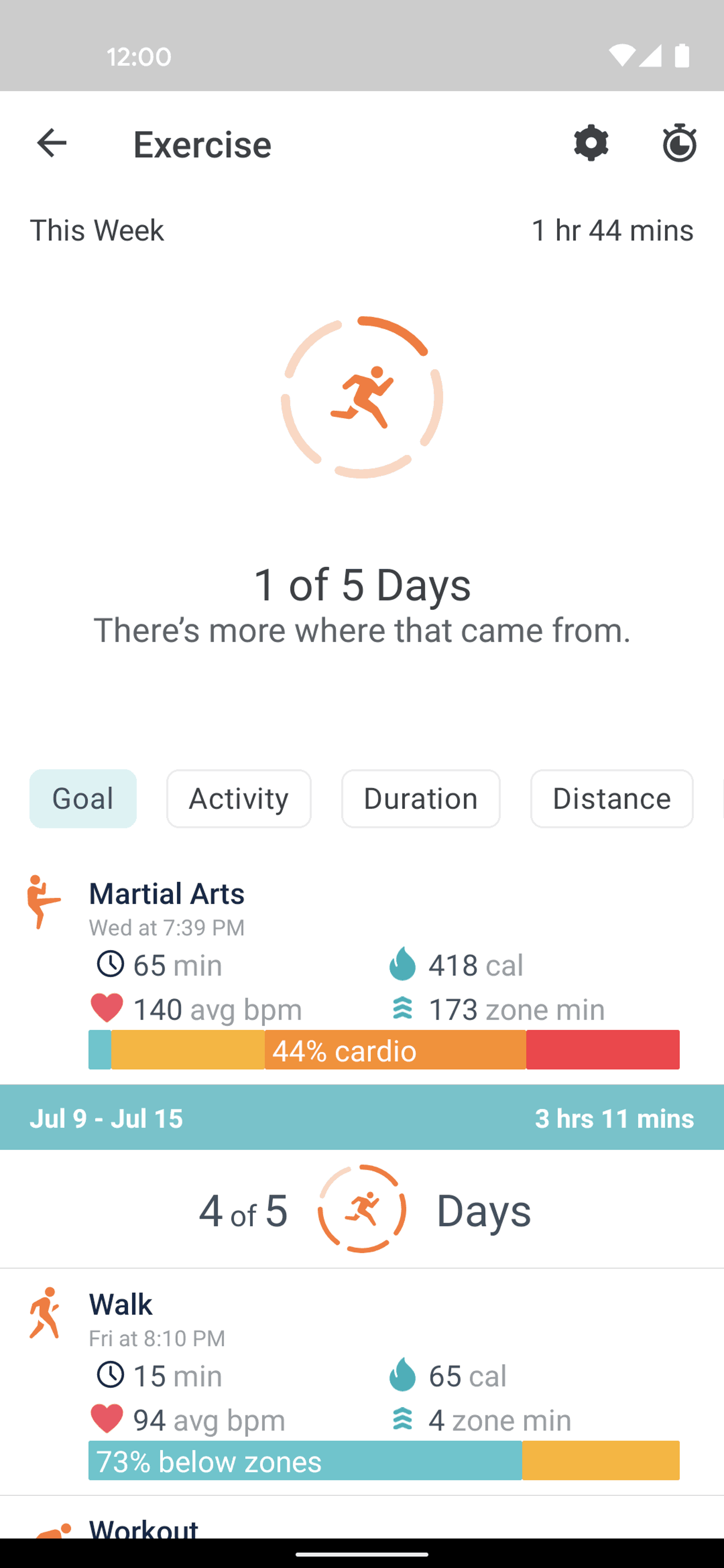 Fitbit Android Health & Fitness interface screenshot 12