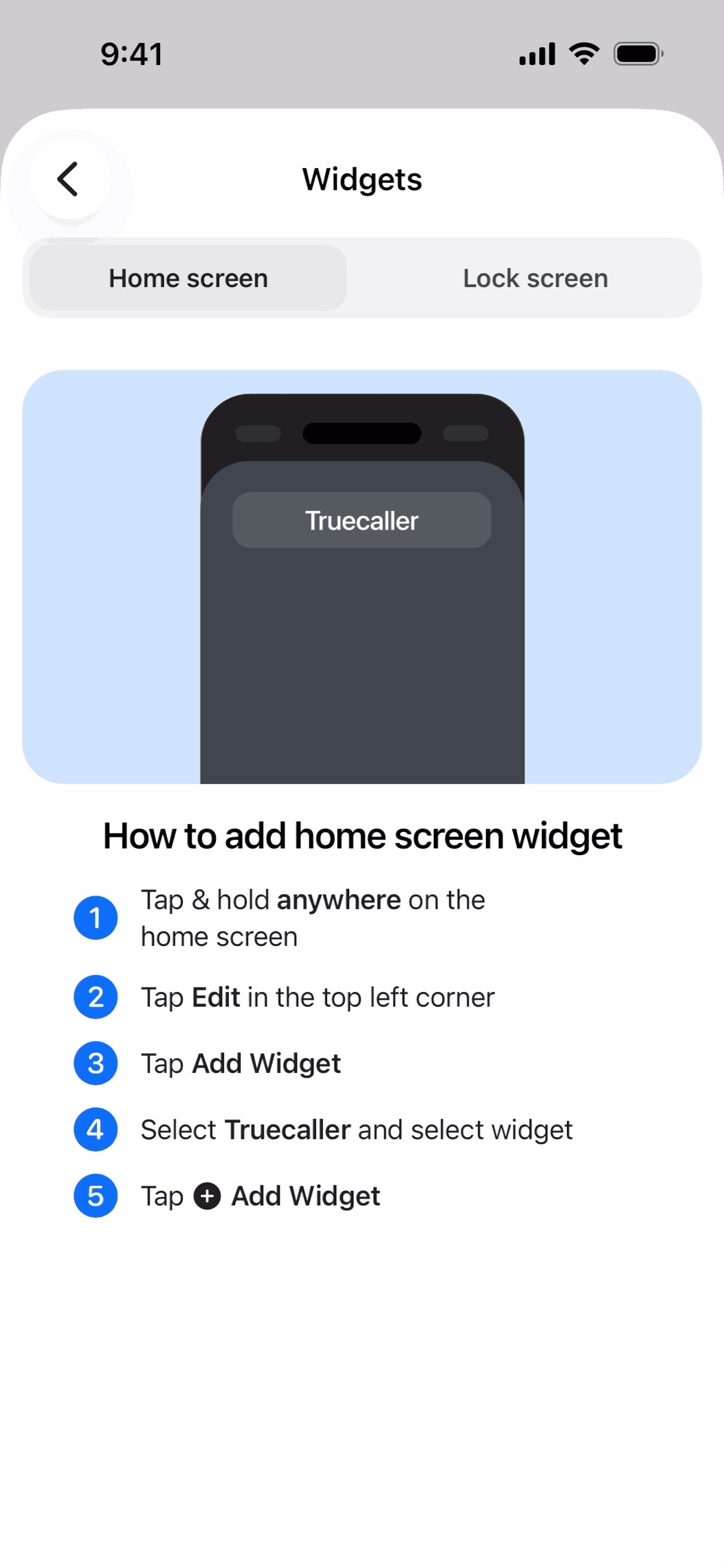 Truecaller iOS Utilities interface screenshot 7