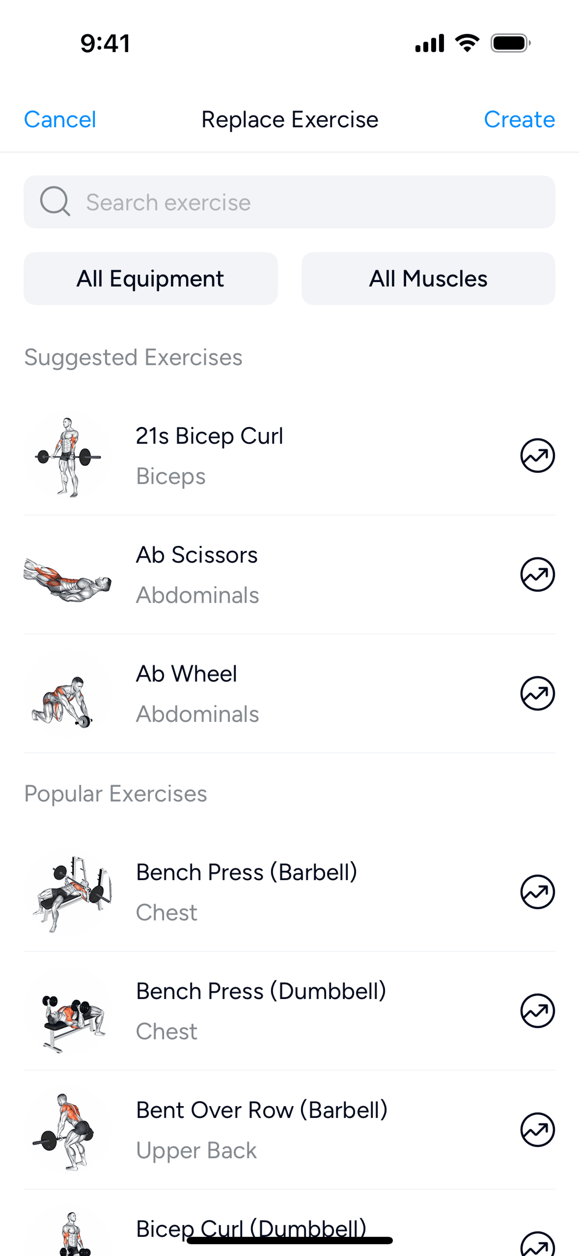 Hevy iOS Health & Fitness interface screenshot 6
