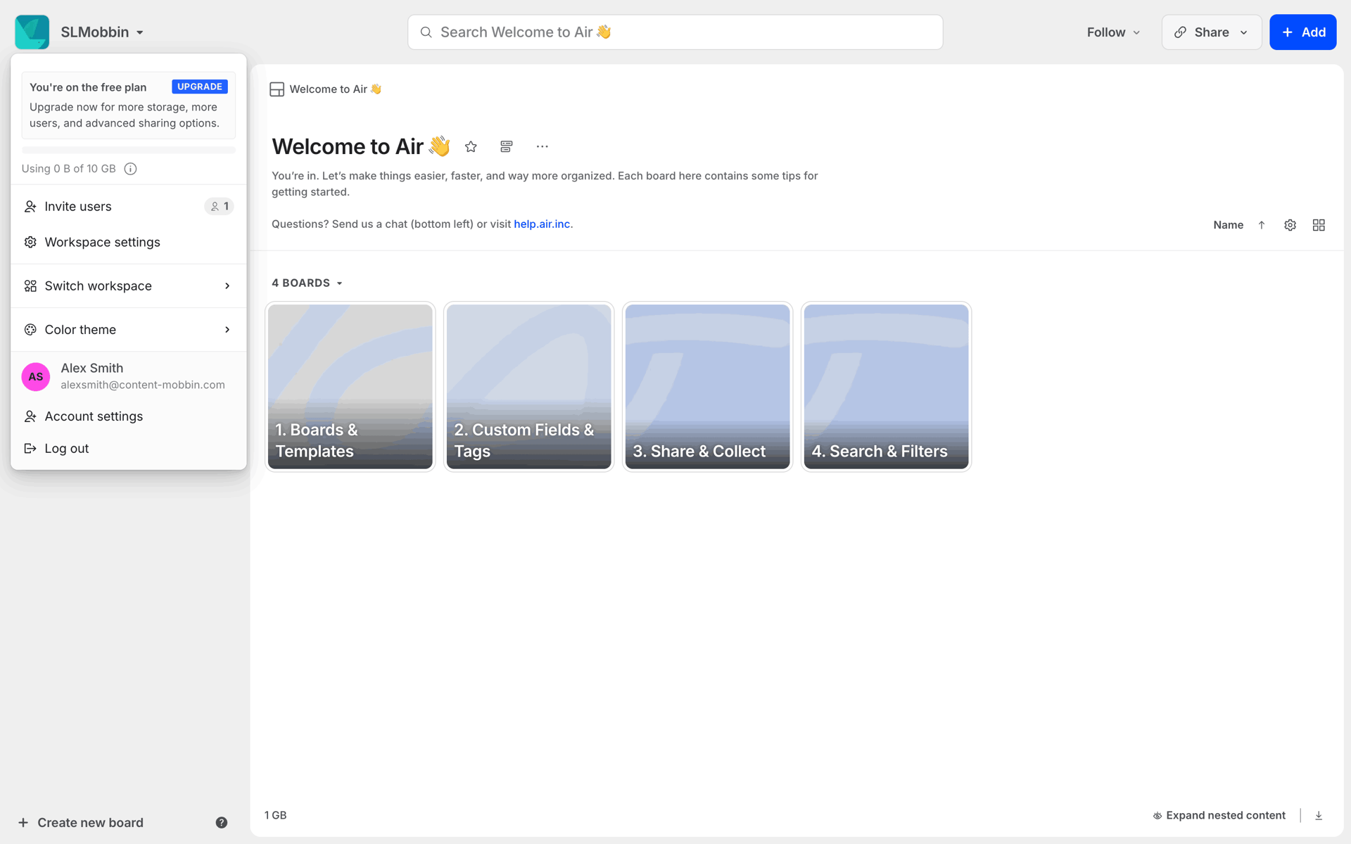 Air Web Collaboration interface screenshot 16