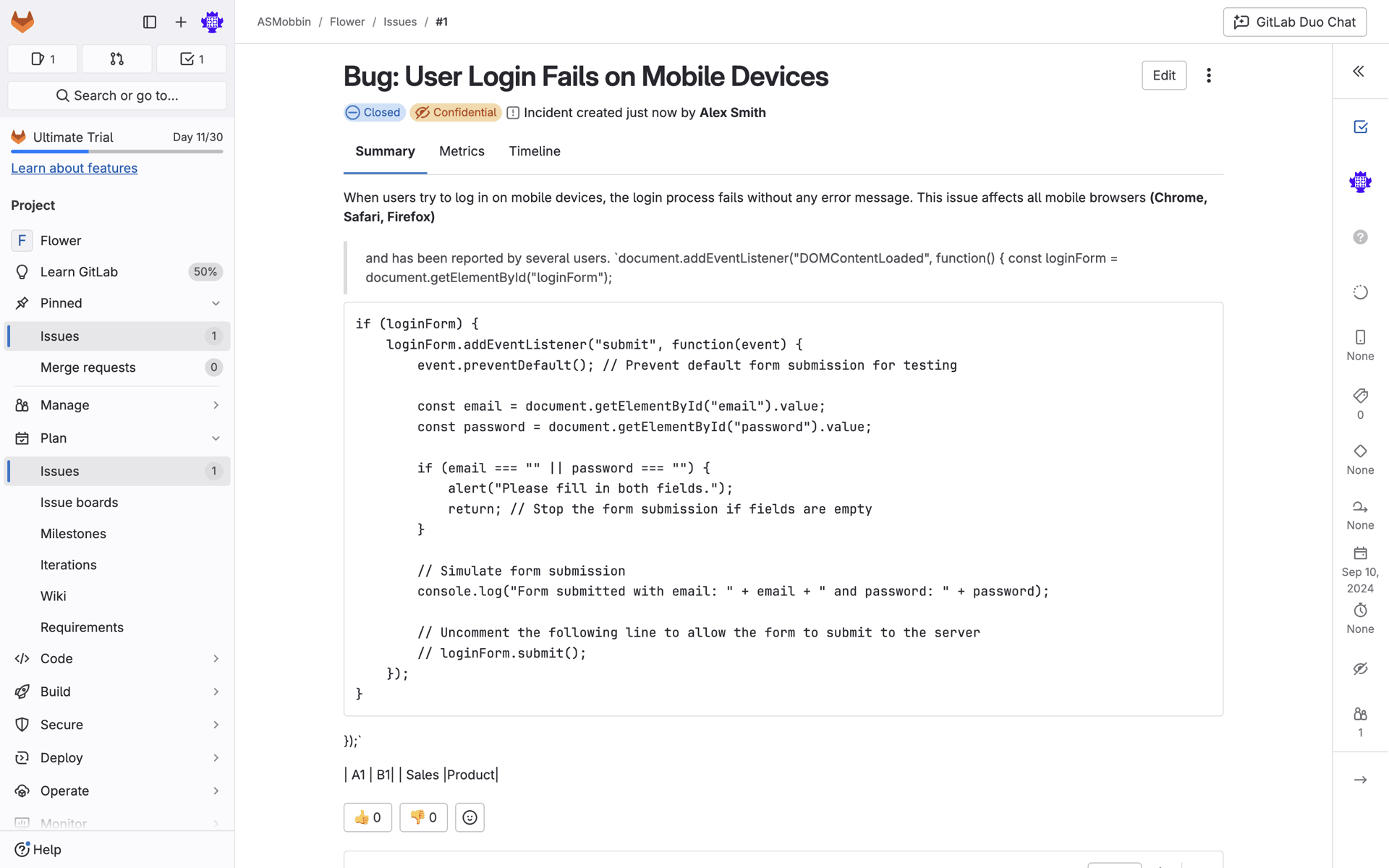 GitLab Web Developer Tools interface screenshot 13