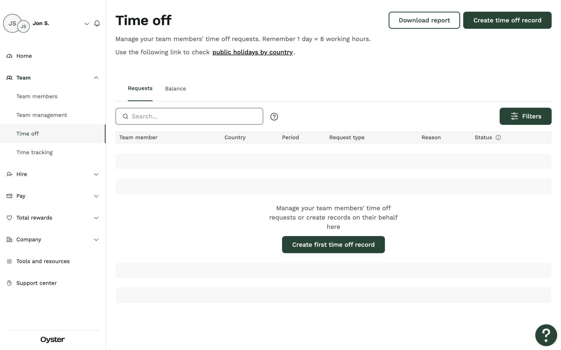 Oyster Web Business interface screenshot 22