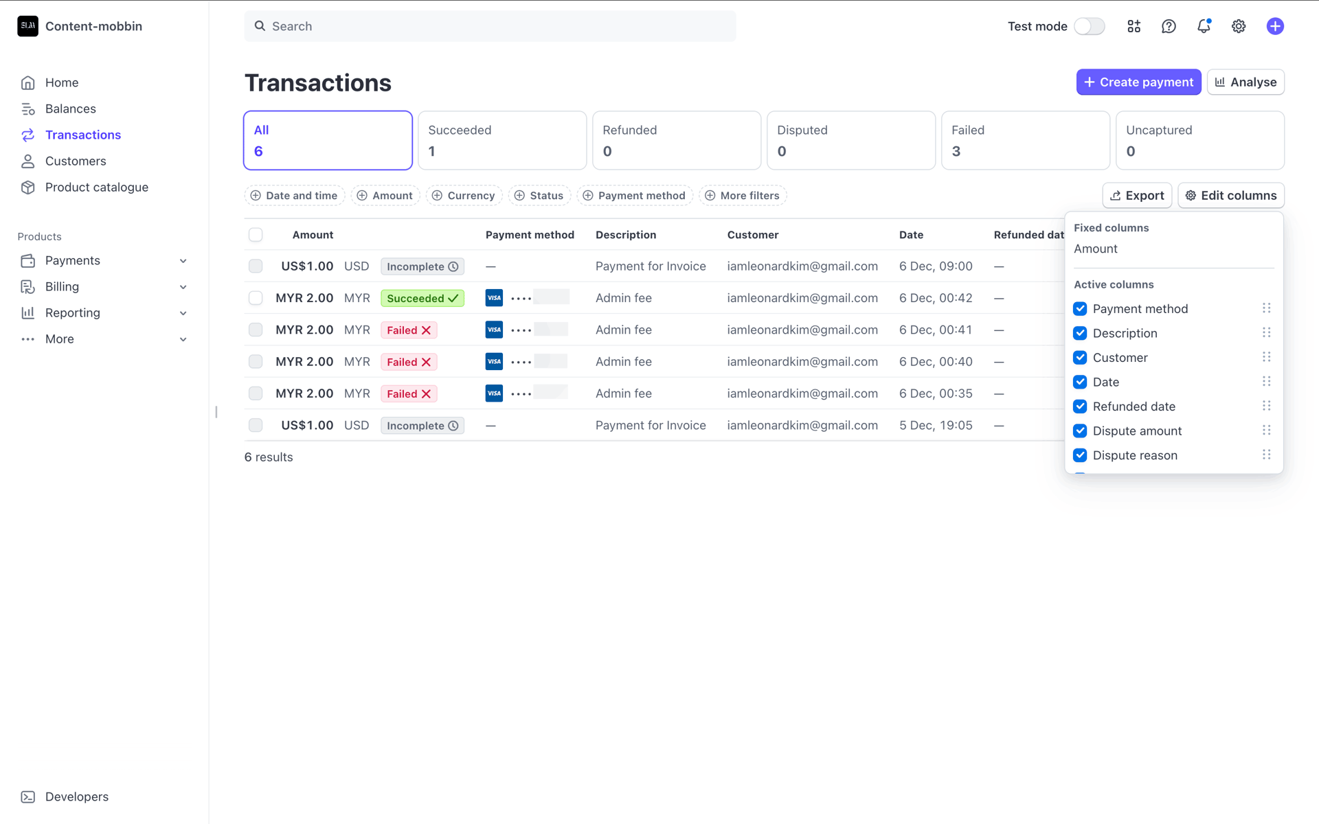Stripe Web Business interface screenshot 22