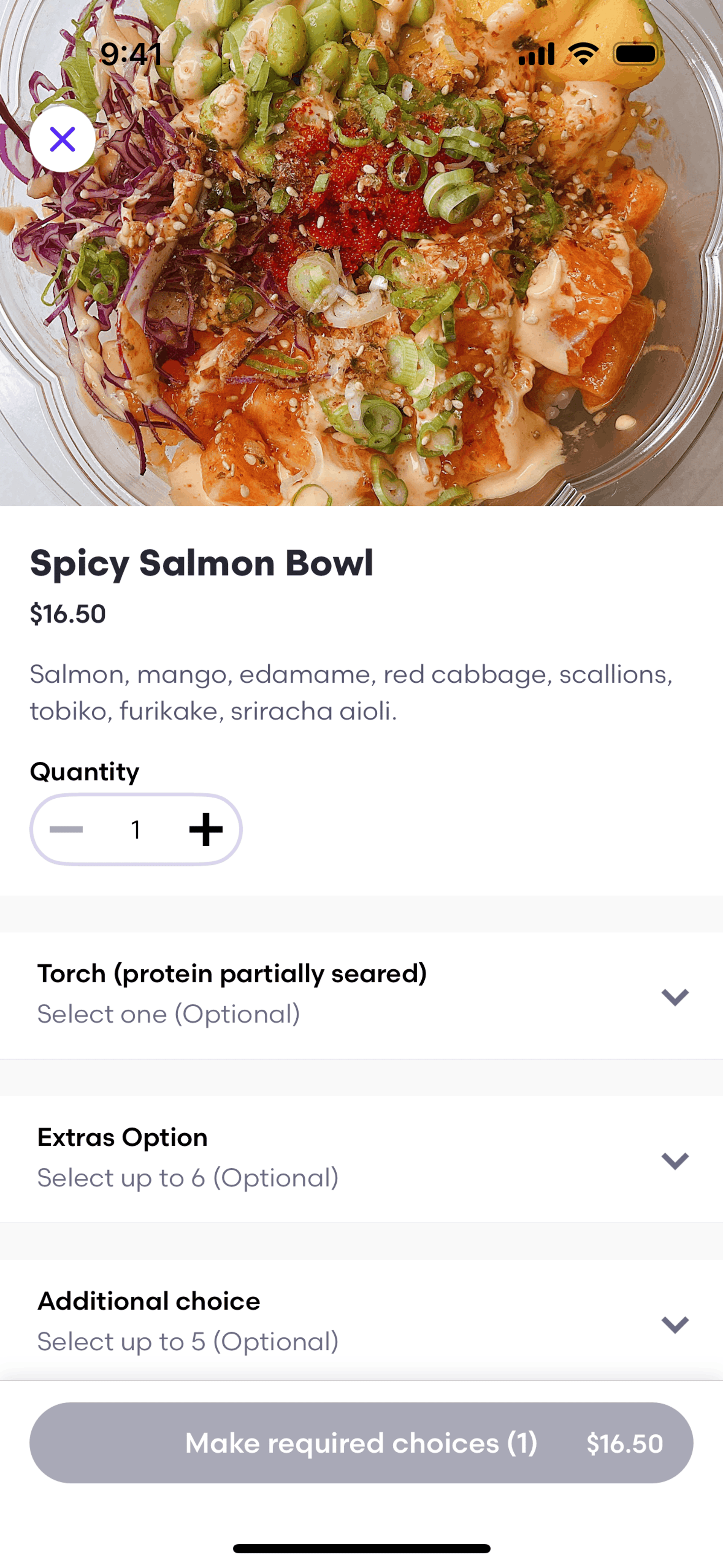 Ordering food for delivery on Grubhub (ios) screen 2