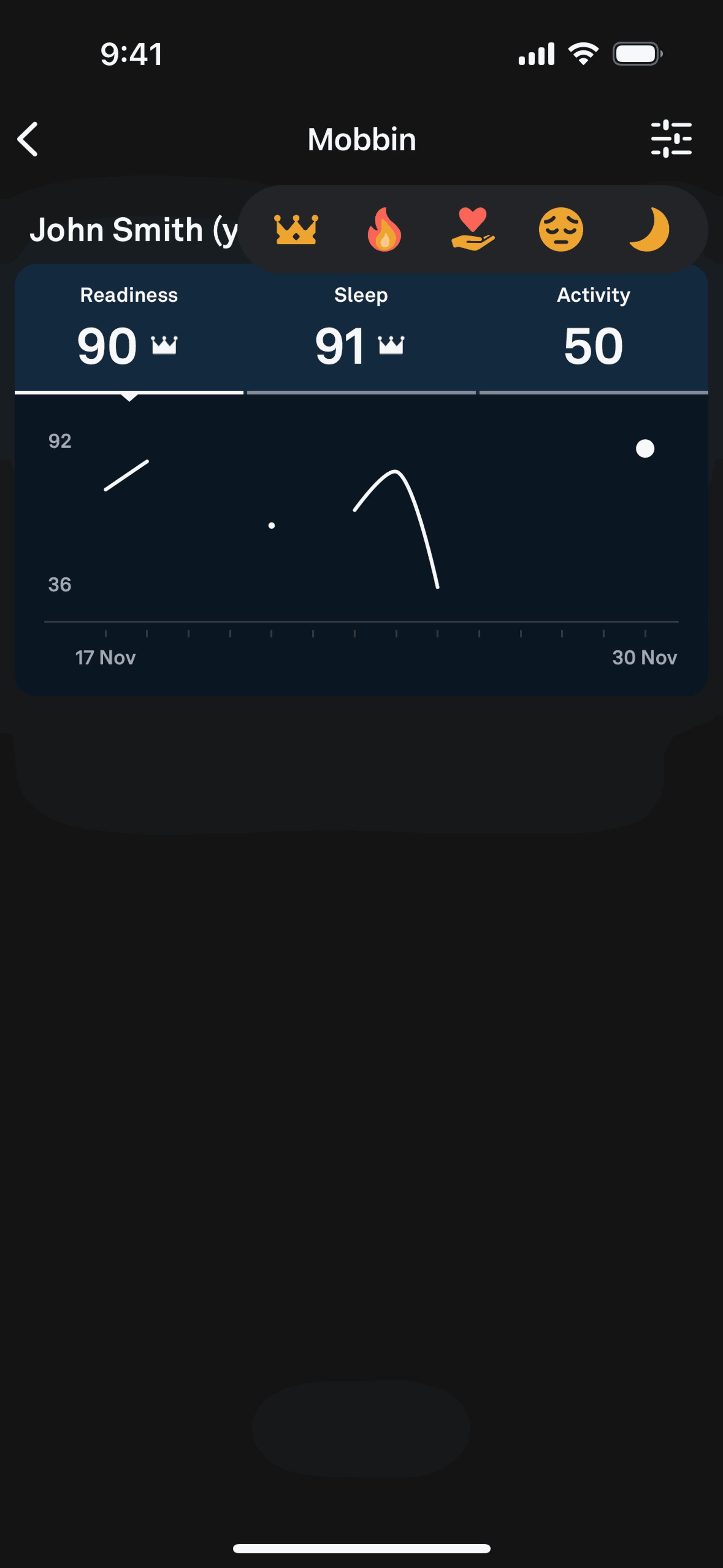 Oura iOS Health & Fitness interface screenshot 11